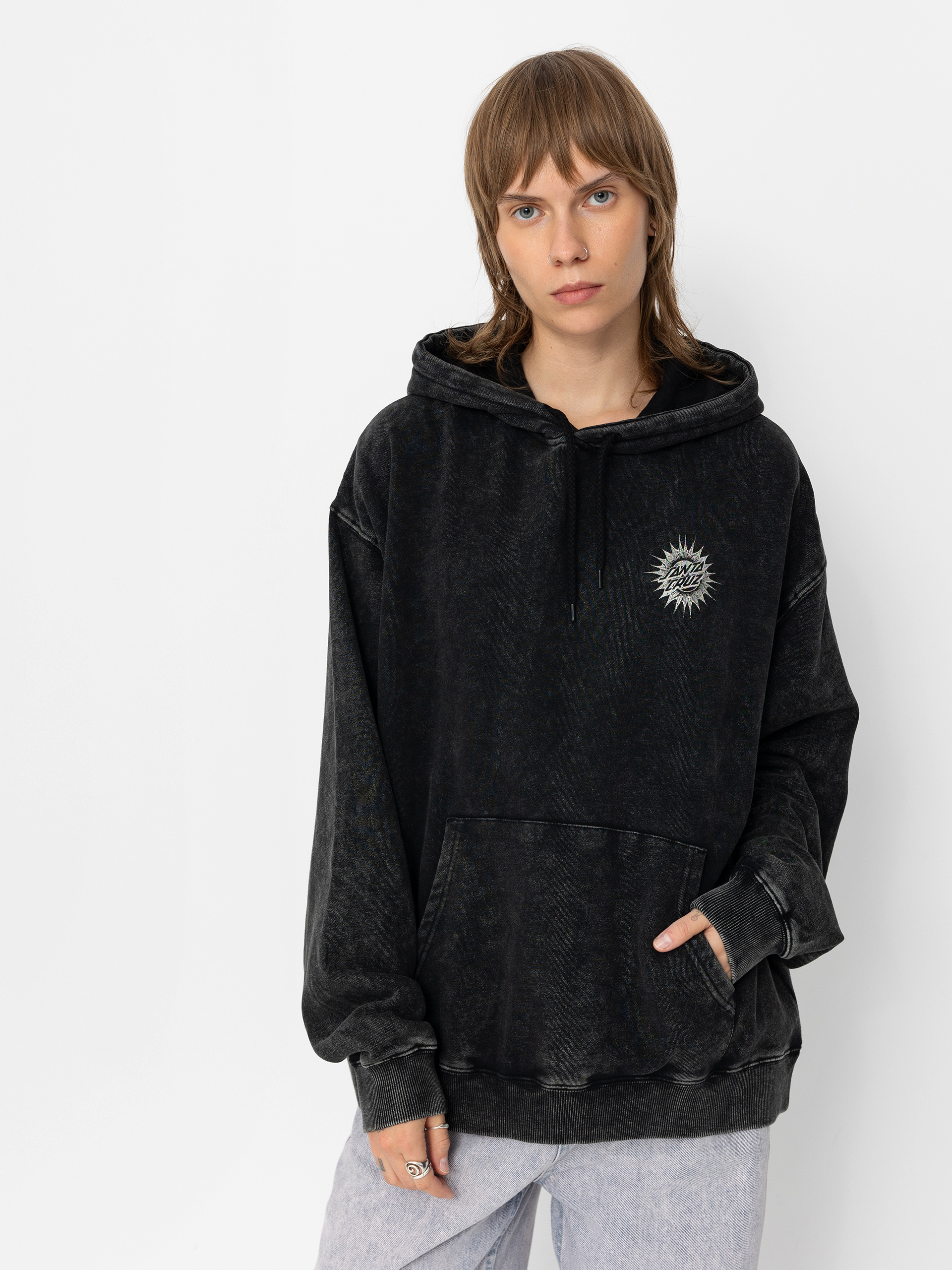 Santa Cruz Ornate Dot Wmn Sweatshirt (black acid wash)