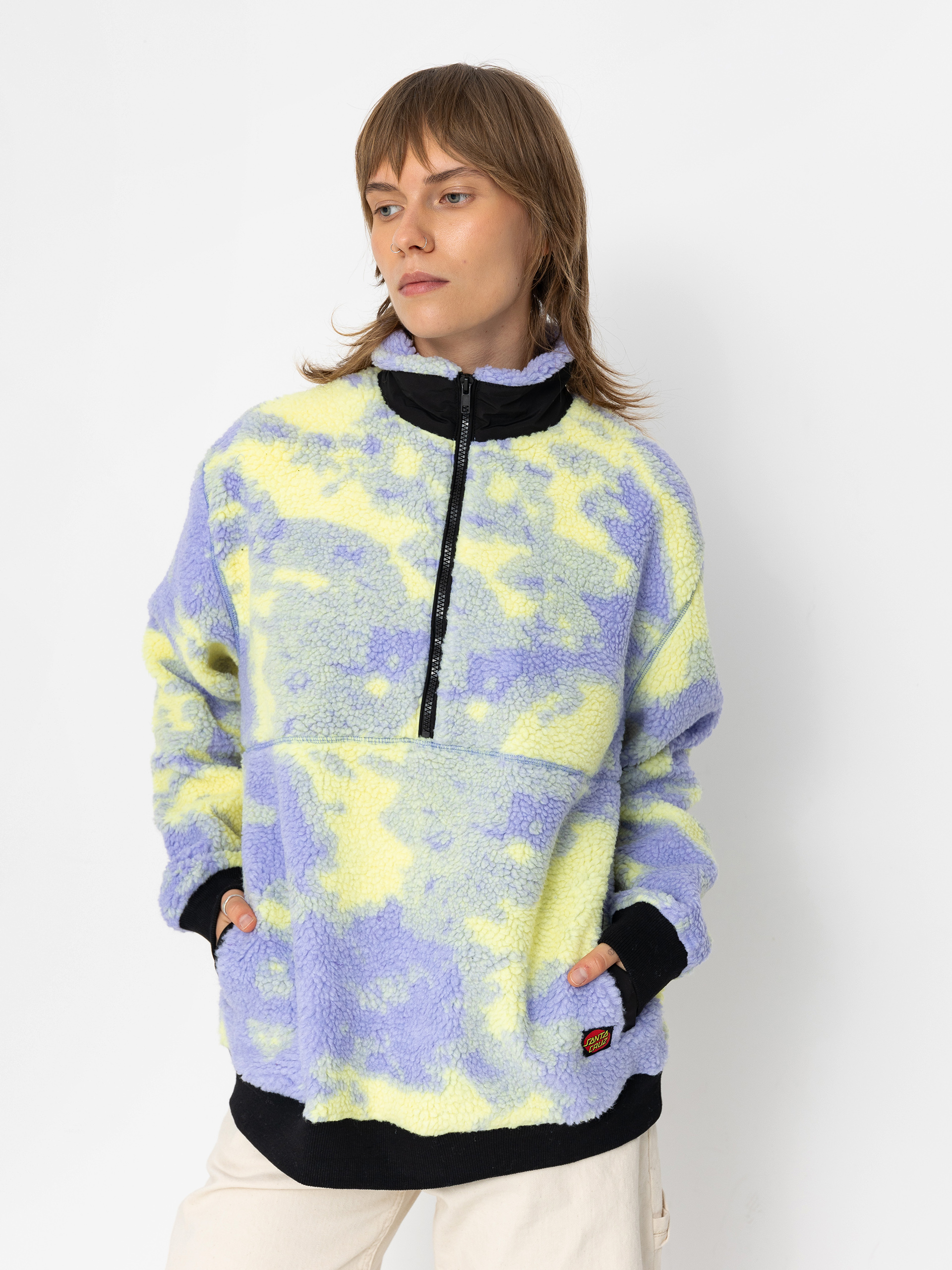 Santa Cruz Astra Sherpa Fleece Wmn Jacke (purple/yellow tie dye)