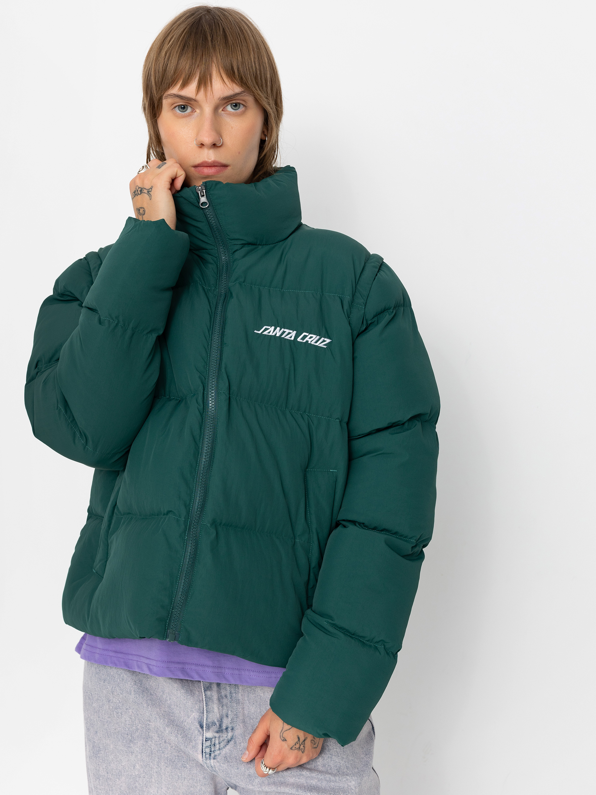 Santa Cruz Strip 2 In 1 Quilted Wmn Jacket (emerald)