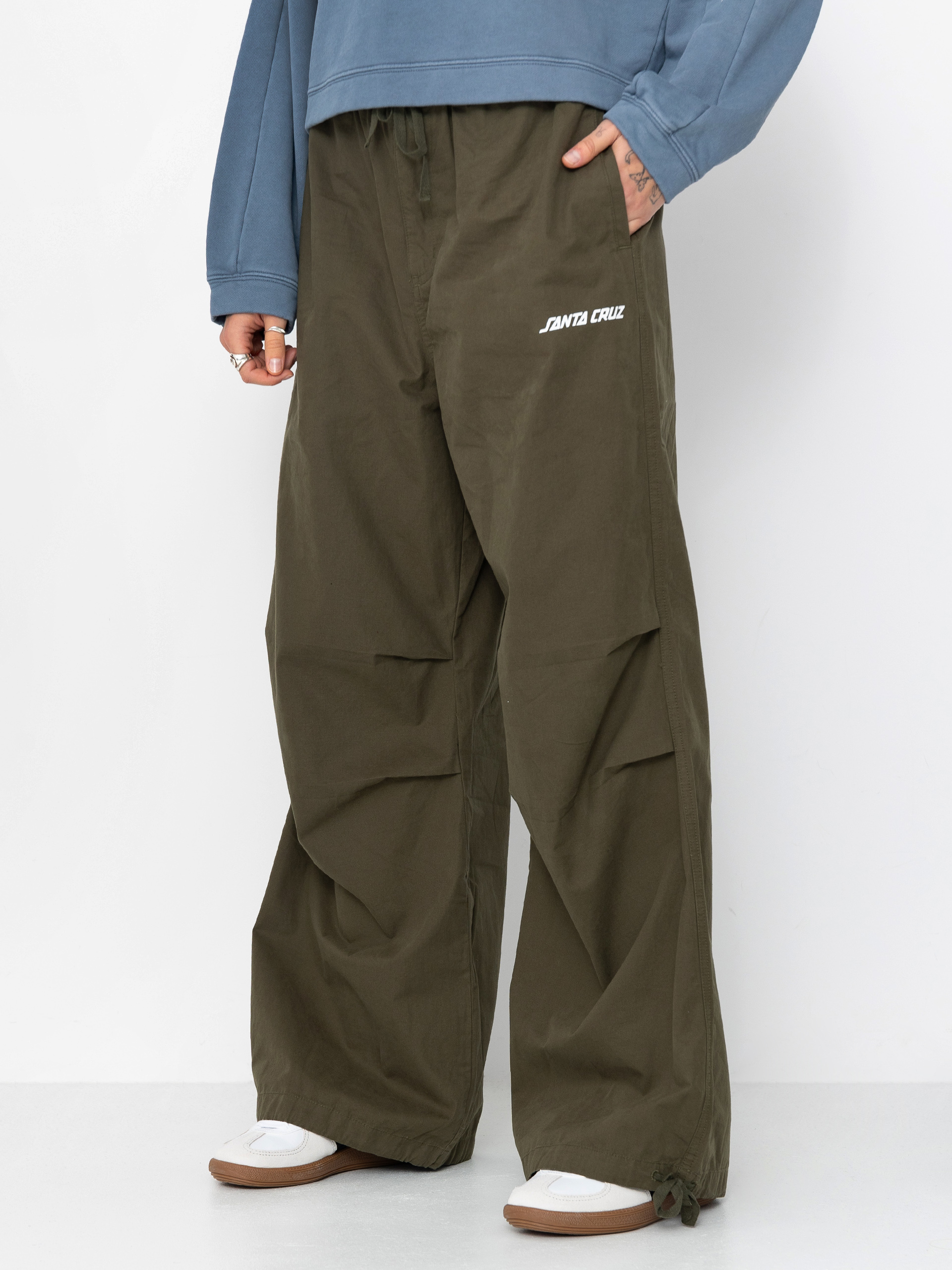 パンツ jentlouis Parachute Tuck Pants Santa Cruz Strip Parachute Wmn Pants - green (khaki)