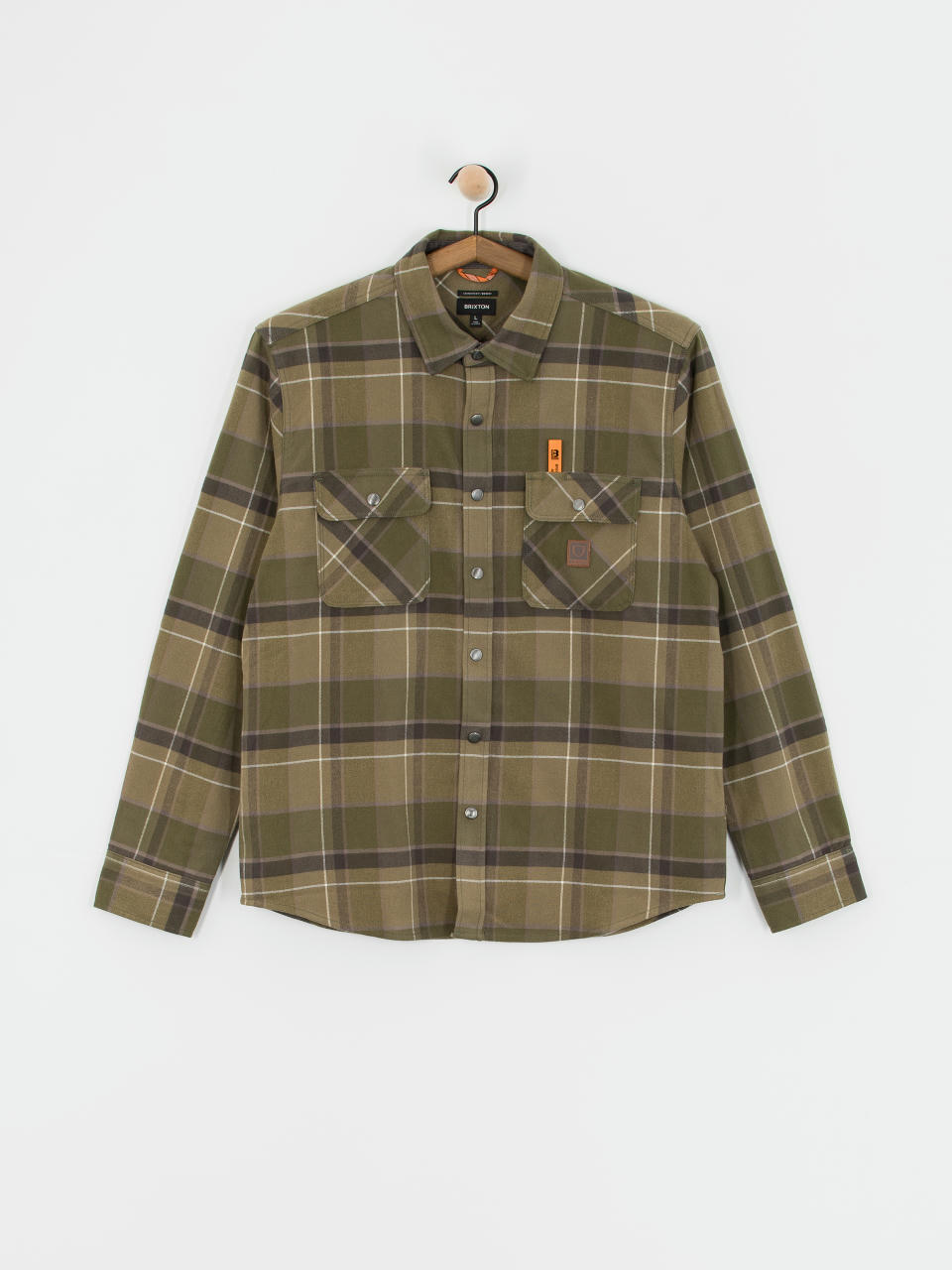 Brixton Shirt Builders Bowery Str Wr Ls (dill/olive surplus/washed blac)