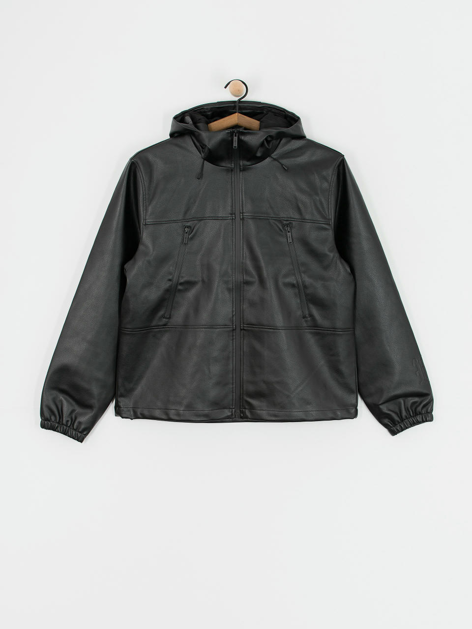 Wasted Paris Kingdom Faux Leather Windbreaker Jacket (black)