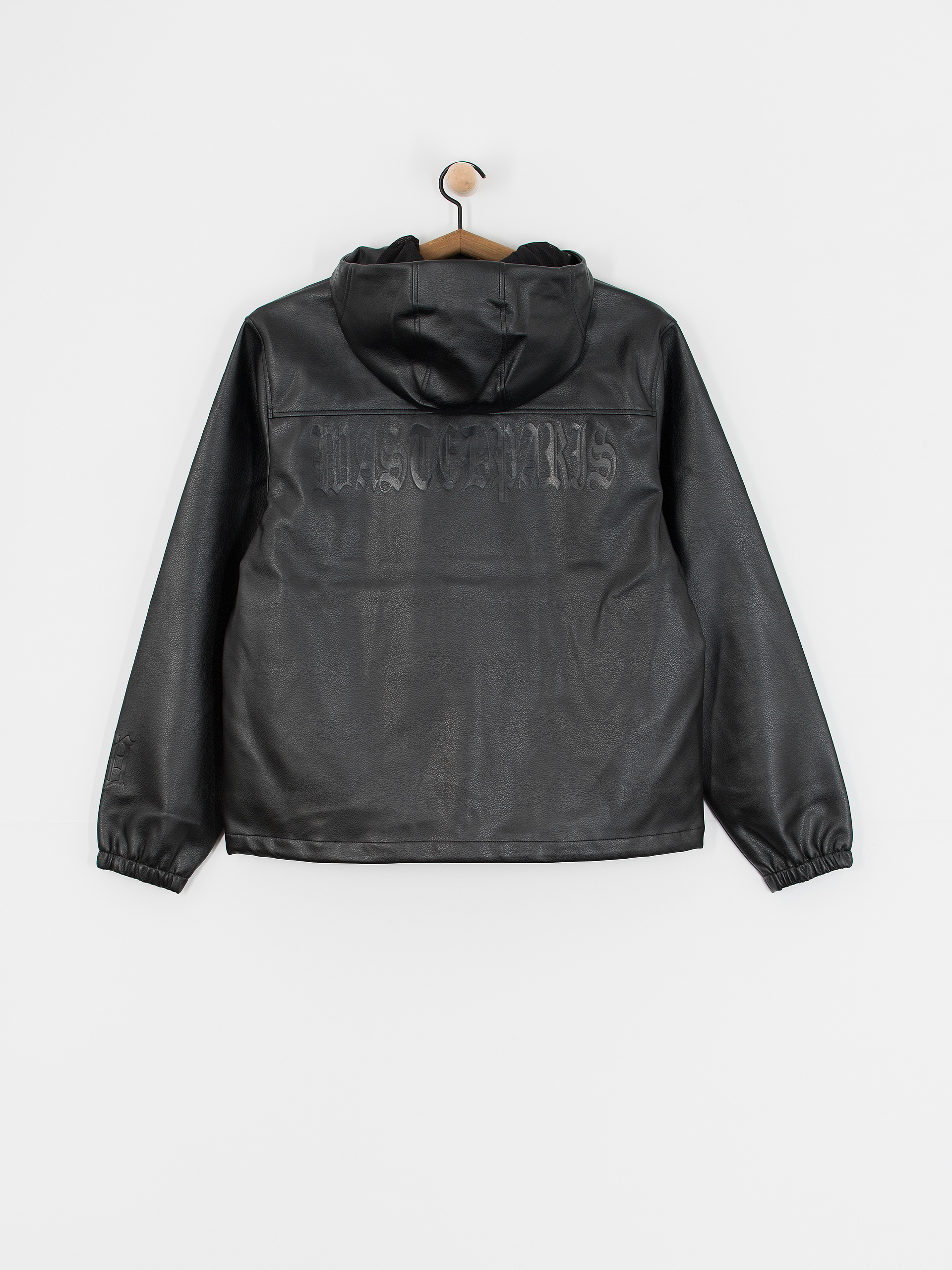 Wasted Paris Kingdom Faux Leather Windbreaker Jacket (black)