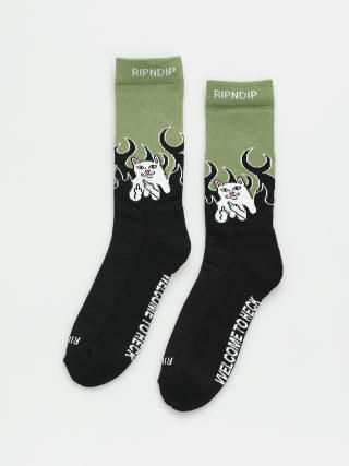 RipNDip Welcome To Heck Socken (black/light forest)