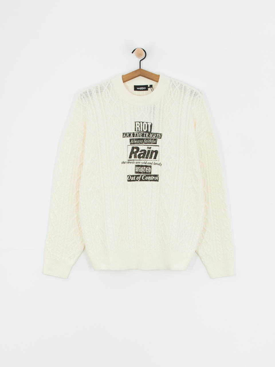 Wasted Paris Rain Cable Knit Pulli (off white)