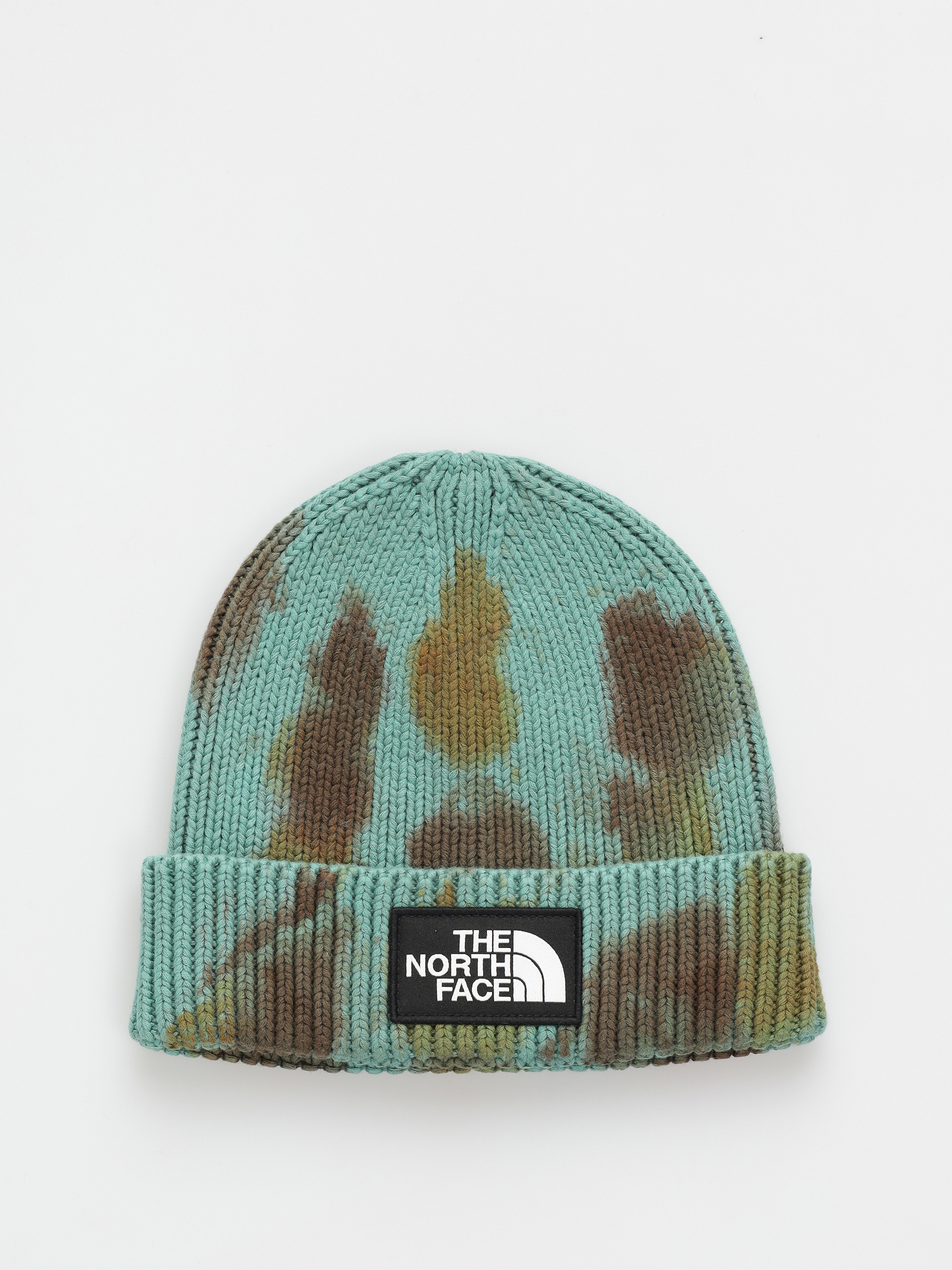 The North Face Tie Dye Logo Box Beanie - green (oxidized bronze/apricot) [The North Face] ビーニー Big Beanie | Oversize Box Logo Patch, Deep F