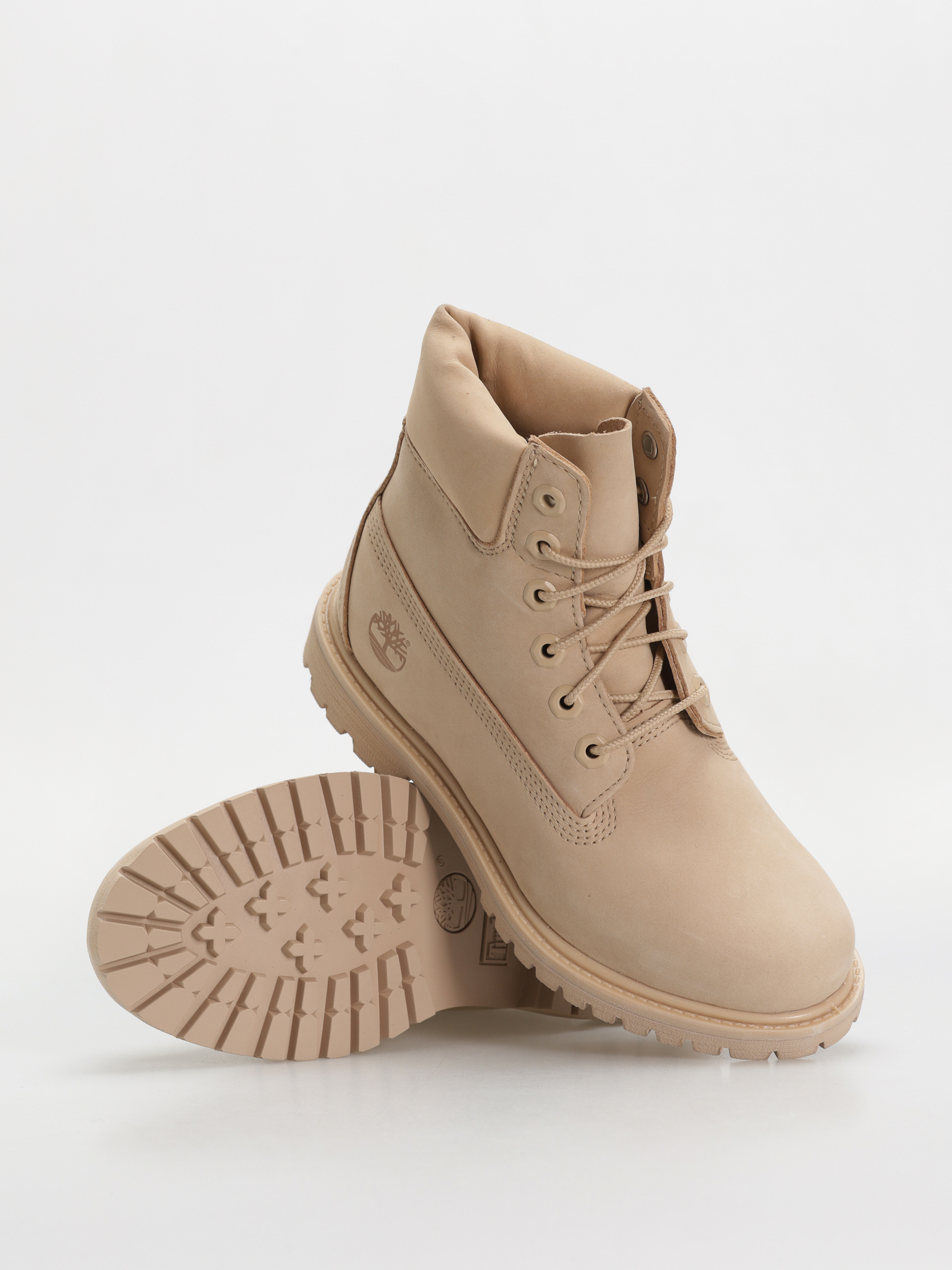 Timberland Premium 6 Inch Lace Up Waterproof Wmn winter shoes (light beige nubuck)