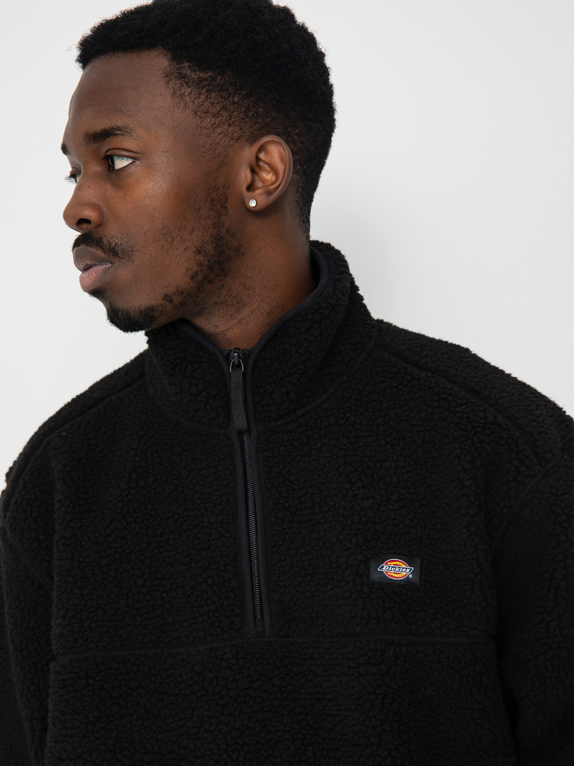 Mens Dickies Mount Hope Quarter Zip Fleece  (black)