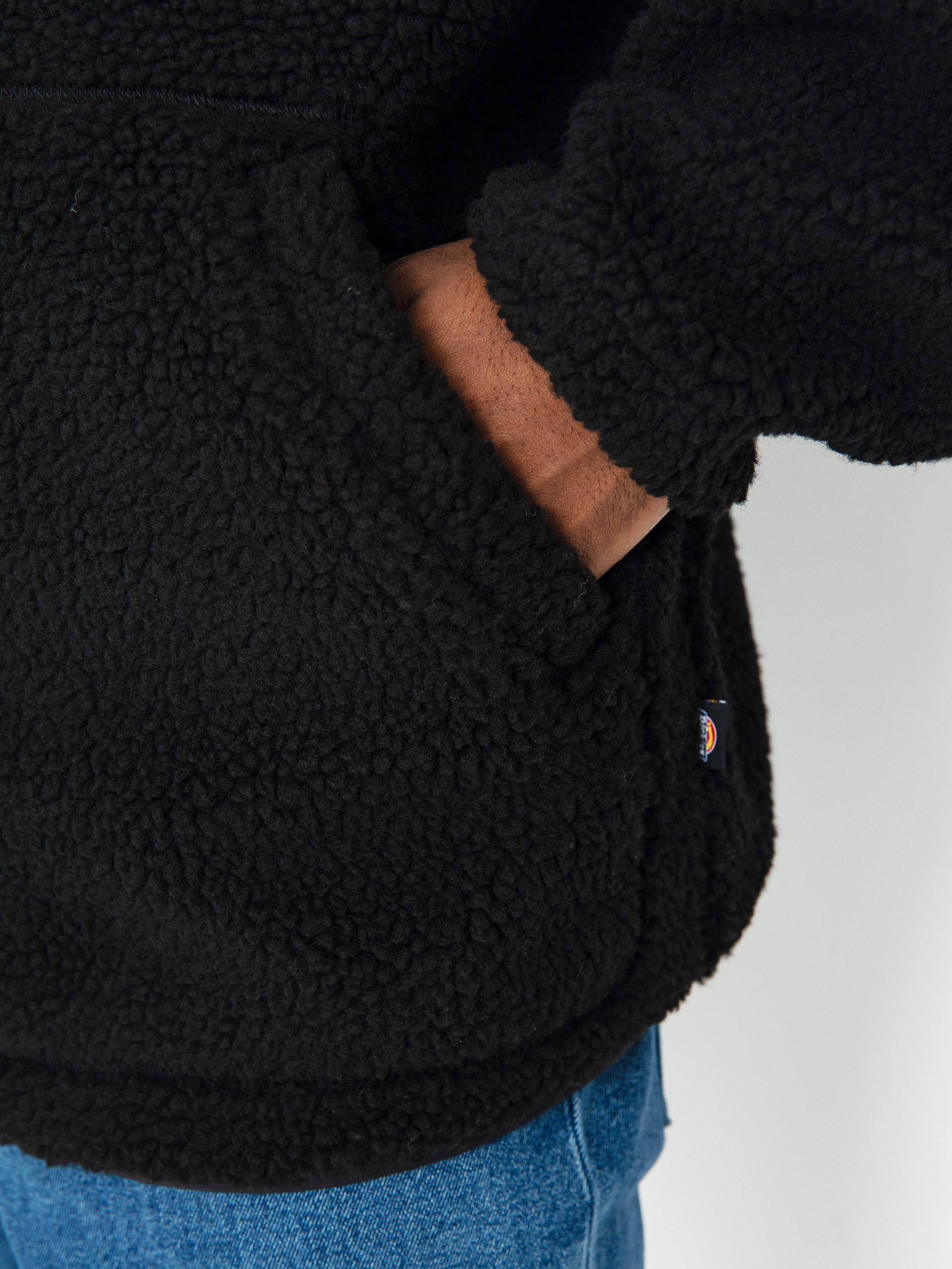 Mens Dickies Mount Hope Quarter Zip Fleece  (black)