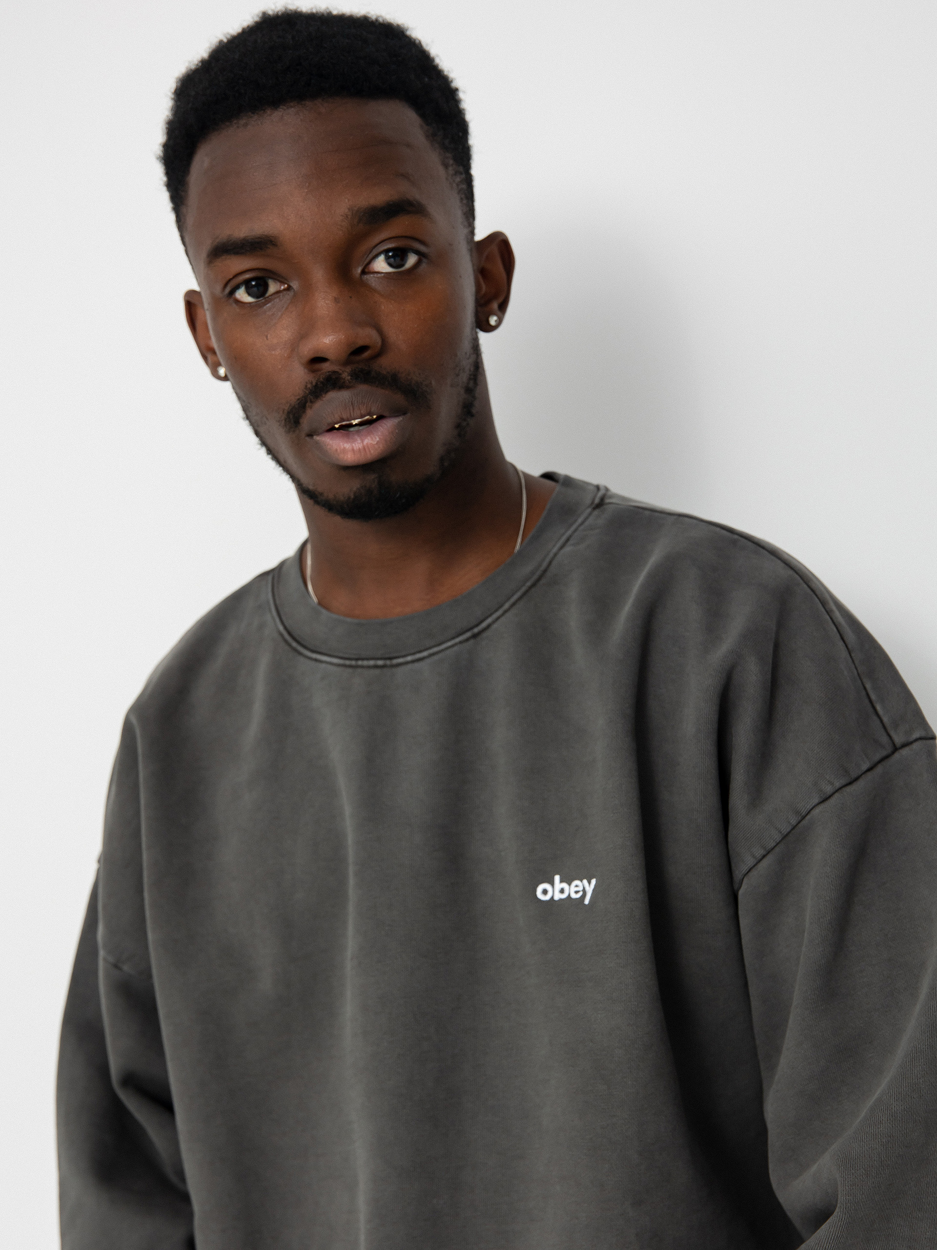 OBEY Lowercase Pigment Sweatshirt (digital black)