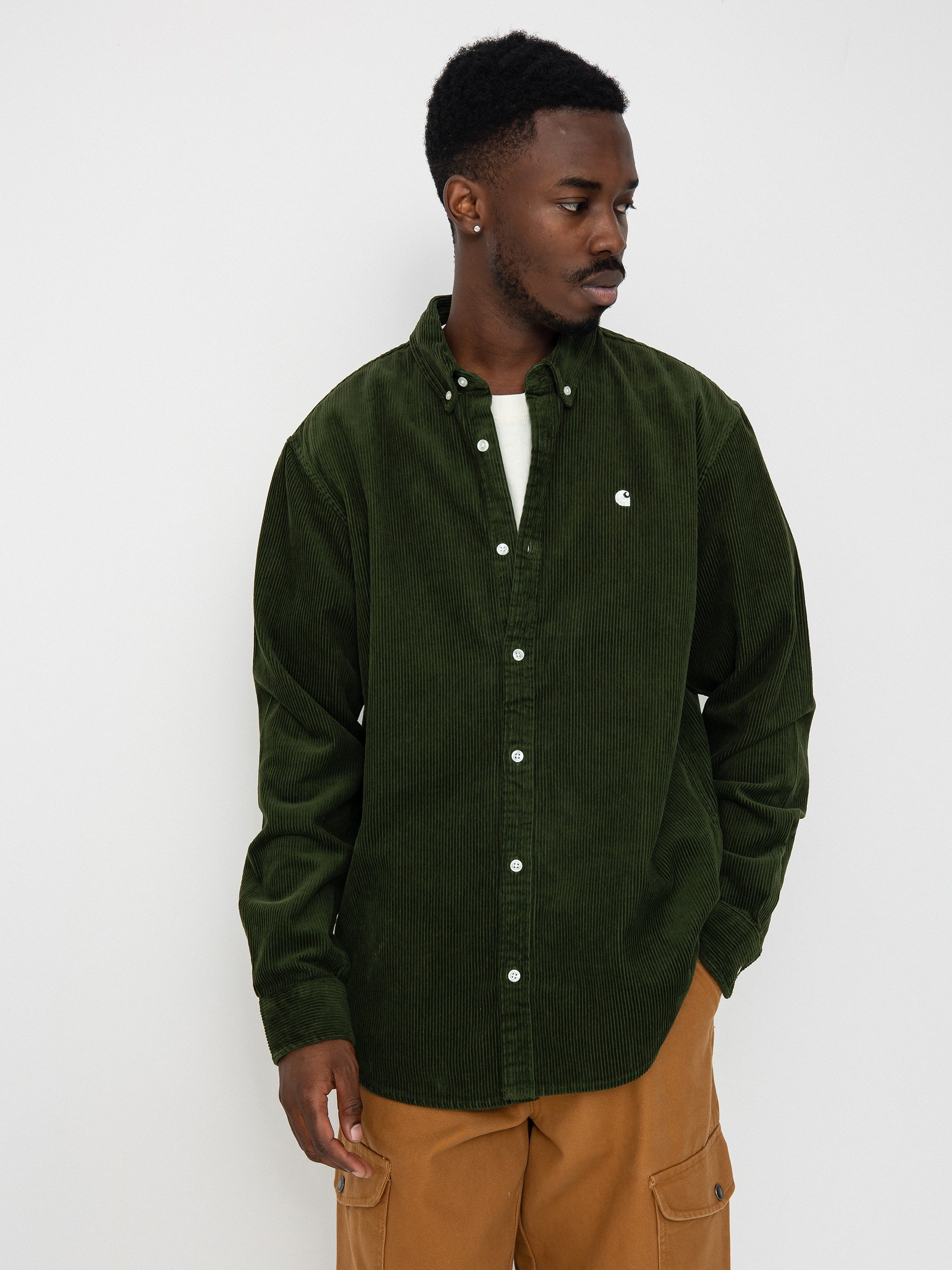 Carhartt WIP Madison Cord Shirt - transparent (tarragon/wax)
