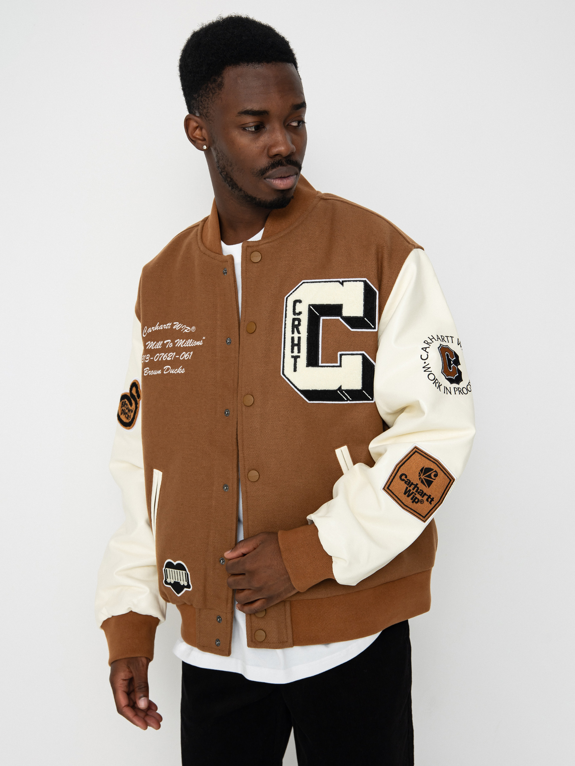 Varsity Jacket Brown Brandy Jacket Dehen 1920 Varsity Jacket Brown