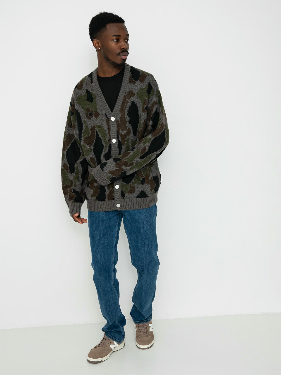 Carhartt WIP Merton Cardigan Pulli (camo duck jacquard/grey)