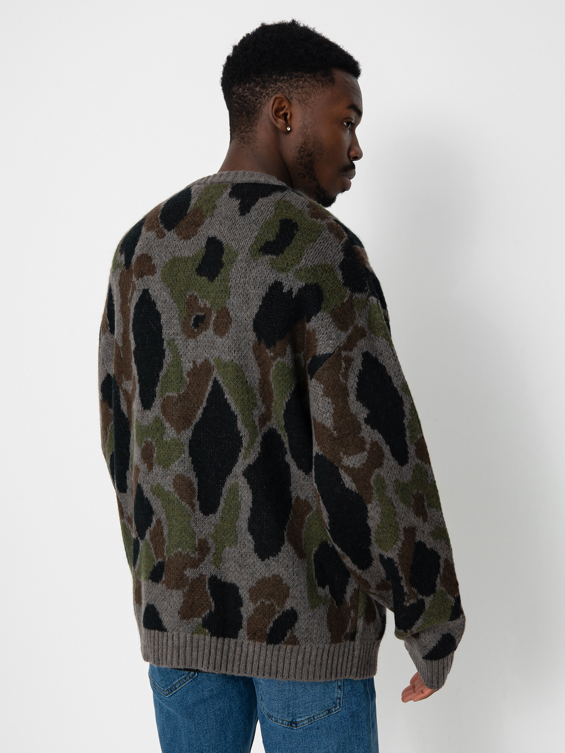 Carhartt WIP Merton Cardigan Sweater (camo duck jacquard/grey)