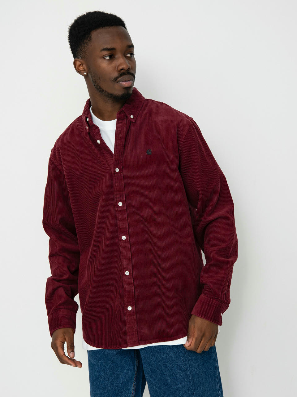 Carhartt WIP Madison Cord Hemd (malbec/black)