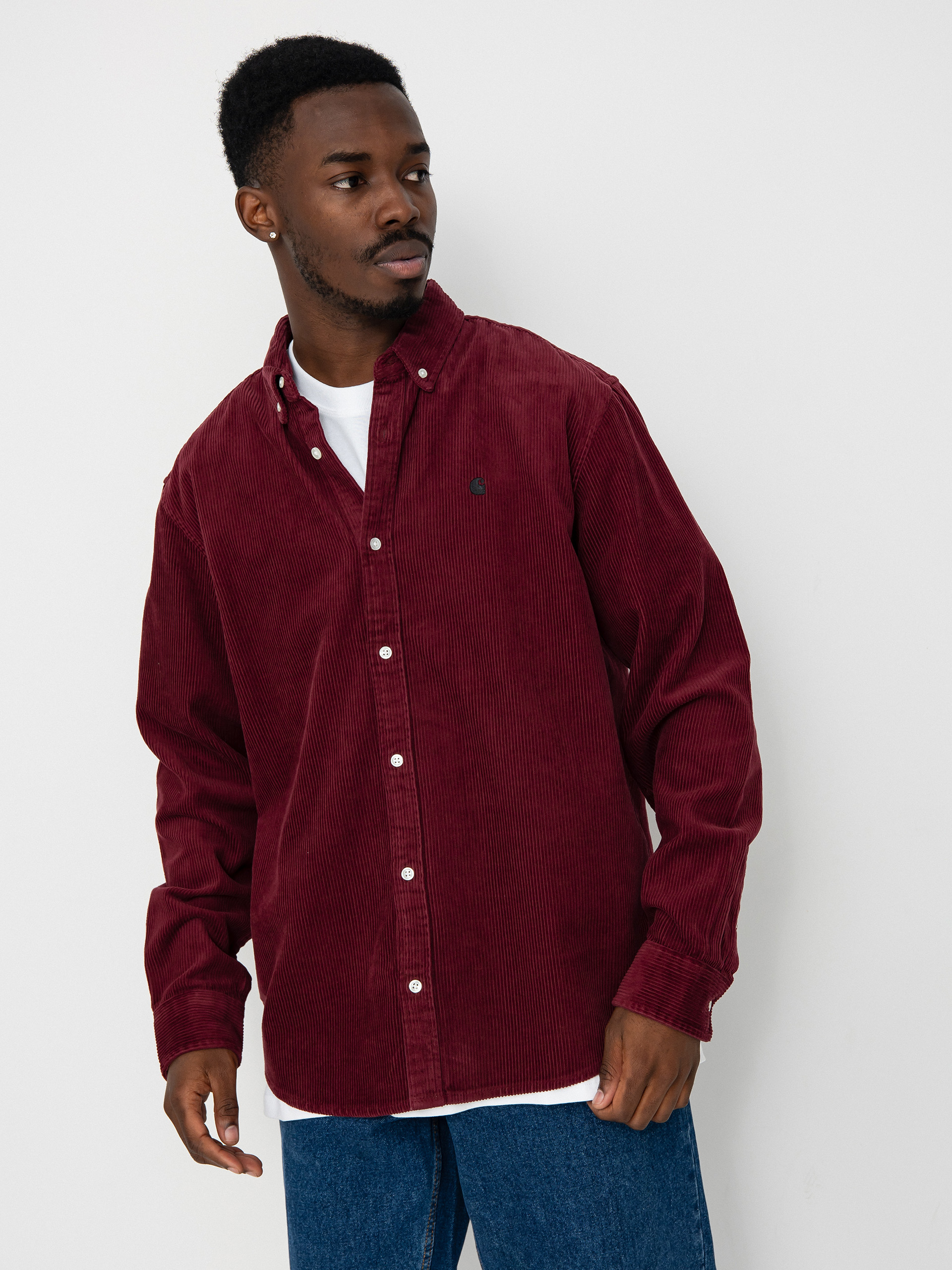 Carhartt WIP Madison Cord Shirt (malbec/black)