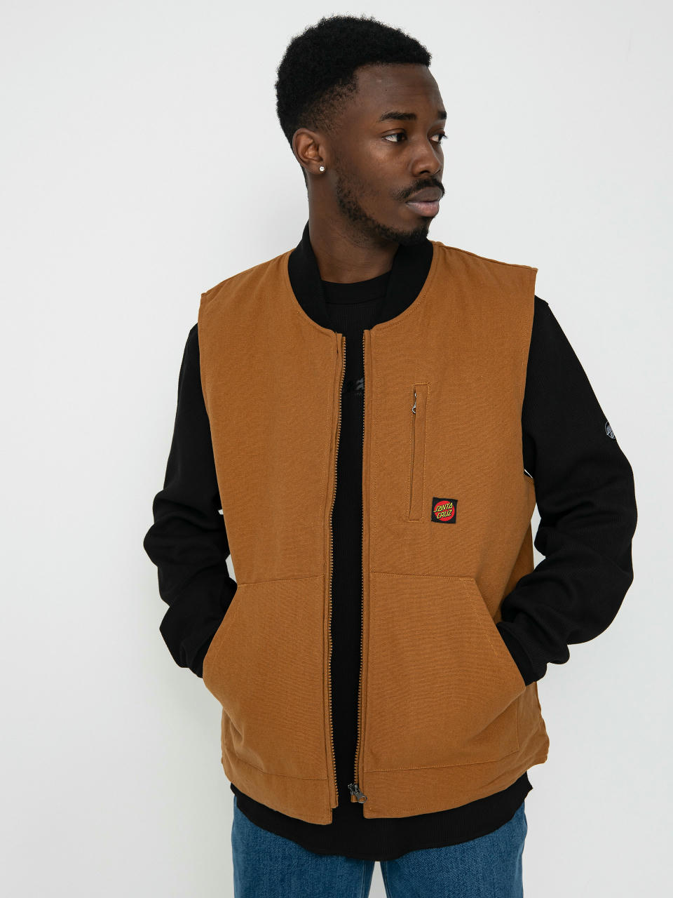 Santa Cruz Classic Label Vest Jacket (biscuit)