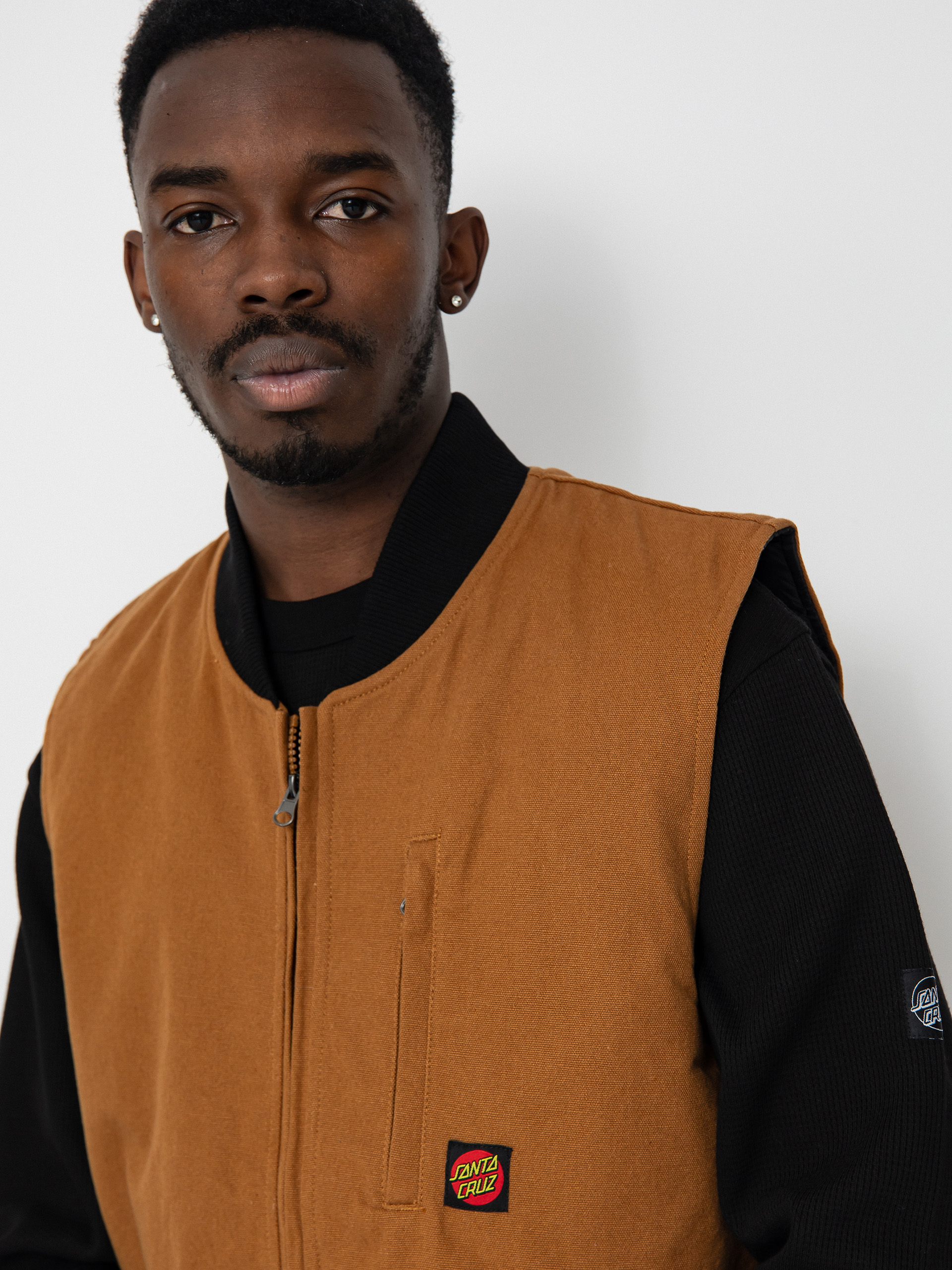 Santa Cruz Classic Label Vest Jacket (biscuit)