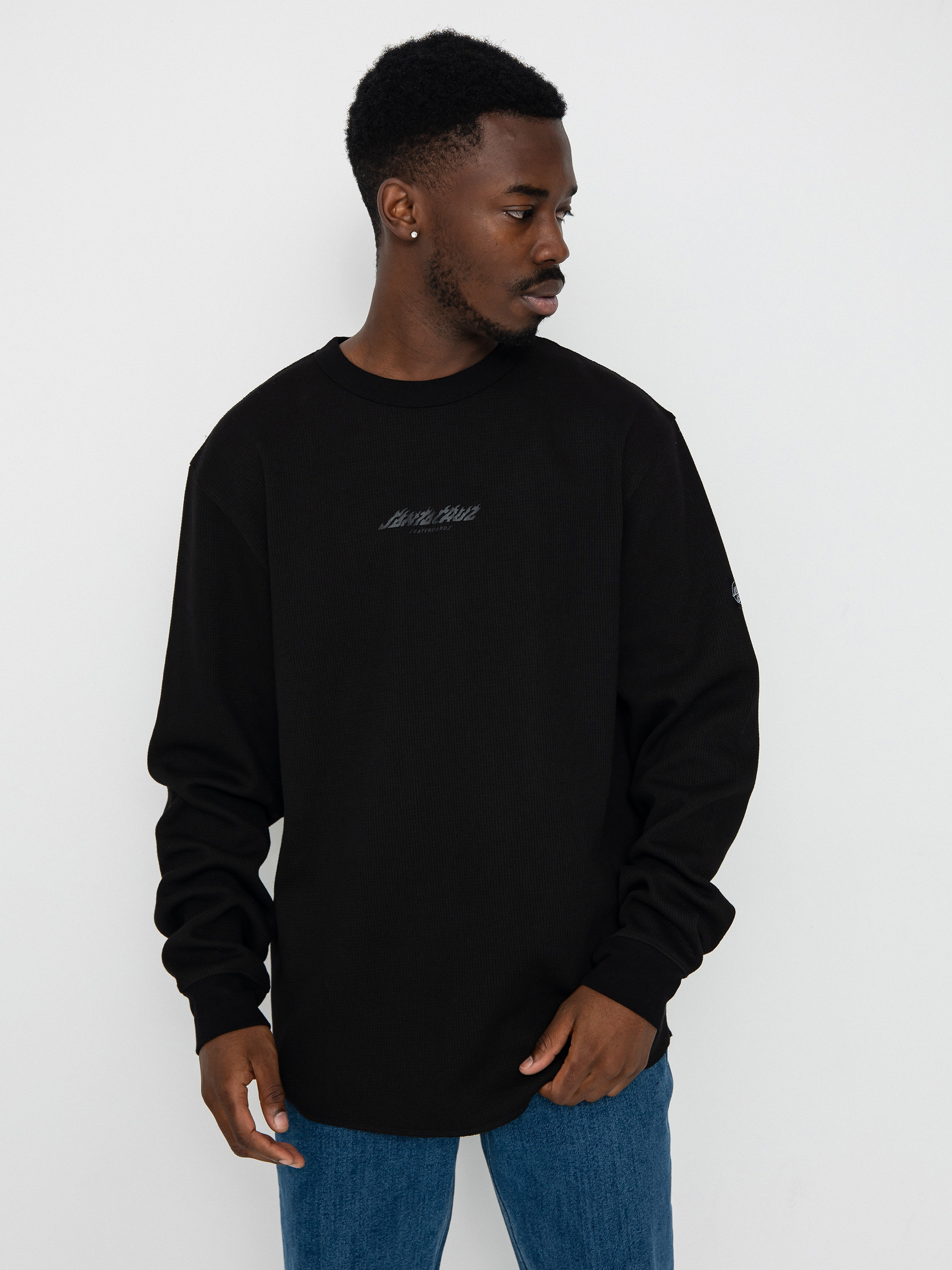 Santa Cruz Flame Strip Waffle Longsleeve (black)