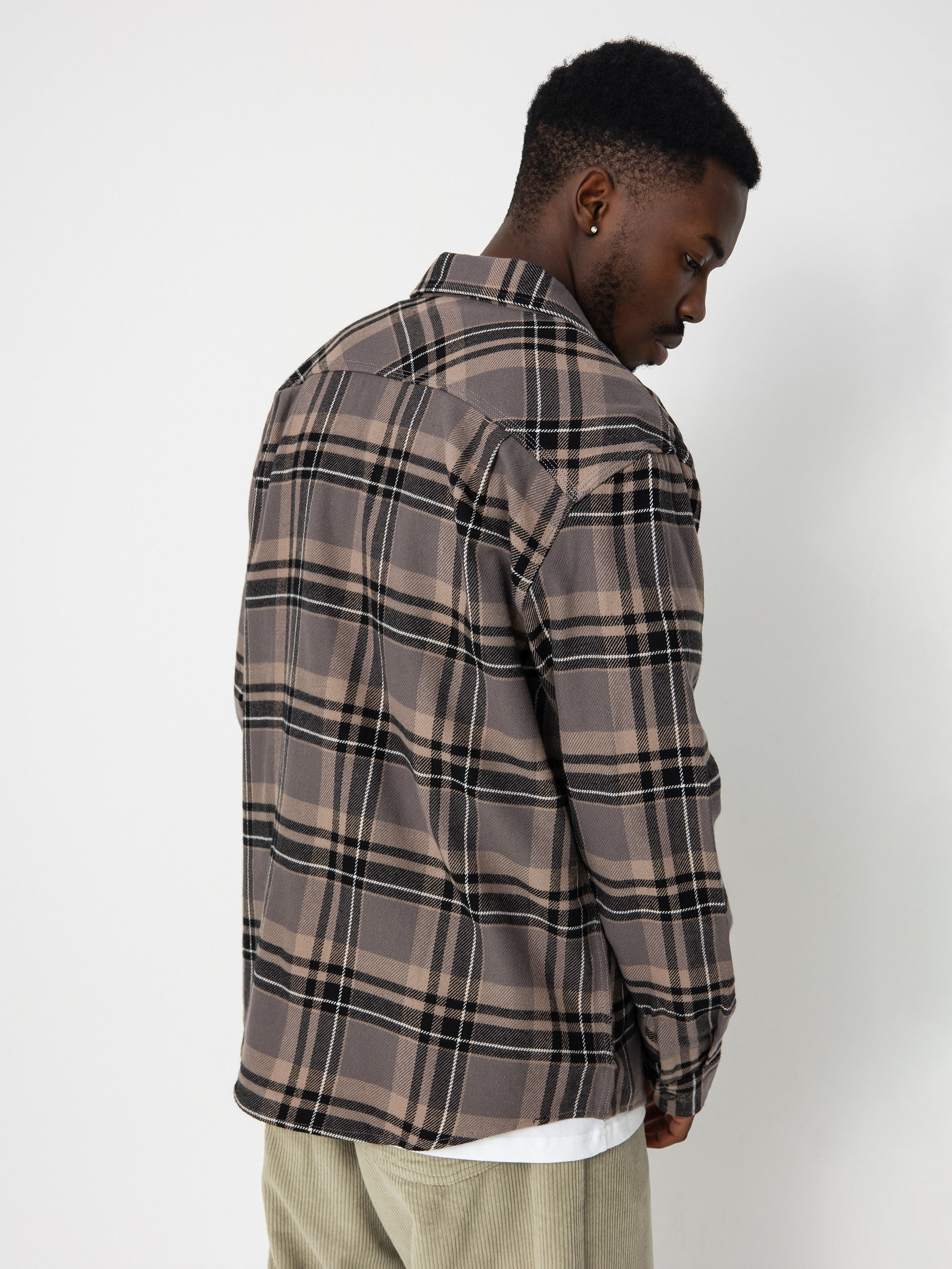 Brixton Bowery Flannel Ls Shirt (charcoal/black/cinder grey)