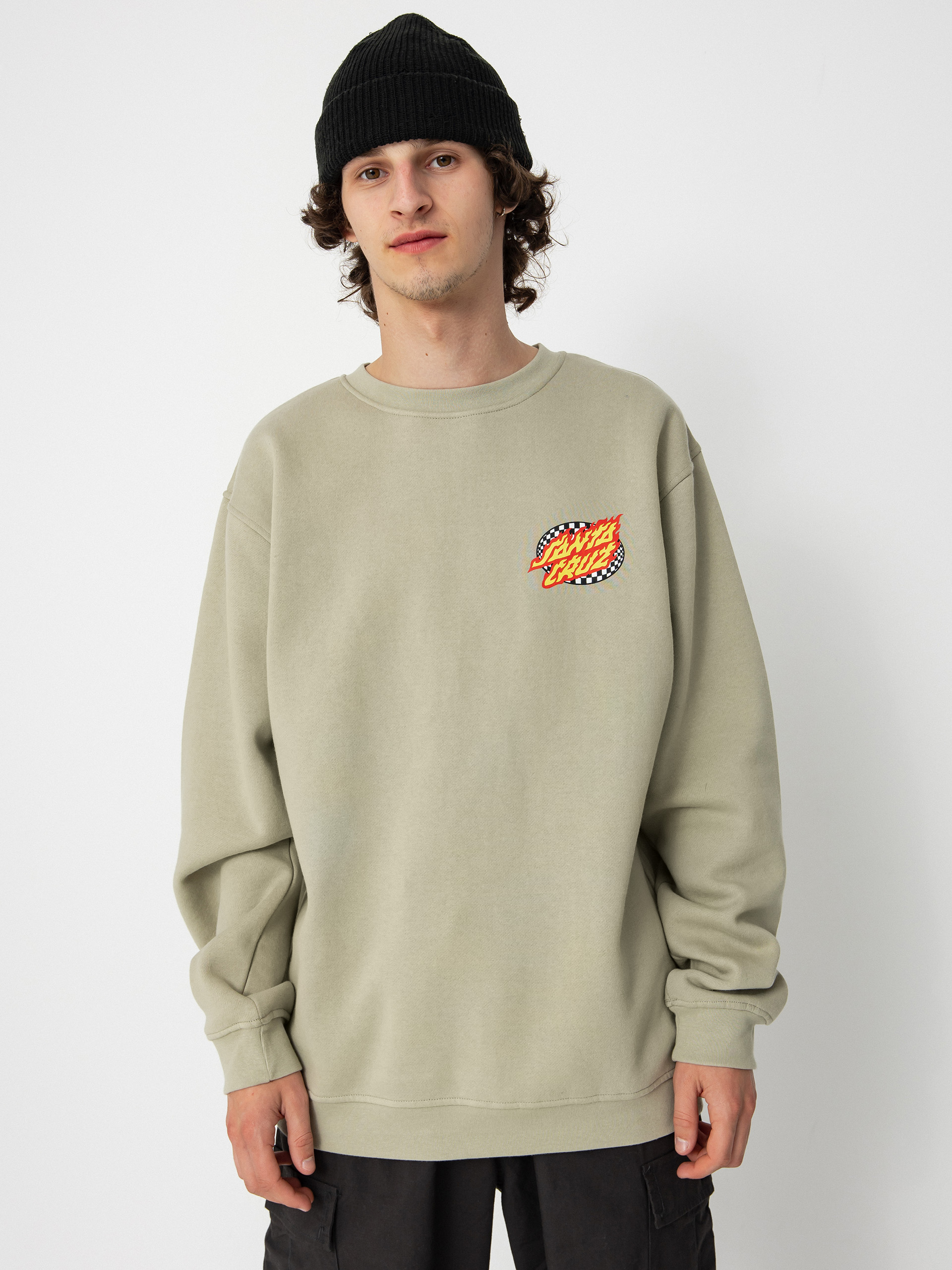 Santa Cruz Sweatshirt Oval Check Flame grey (stone grey)