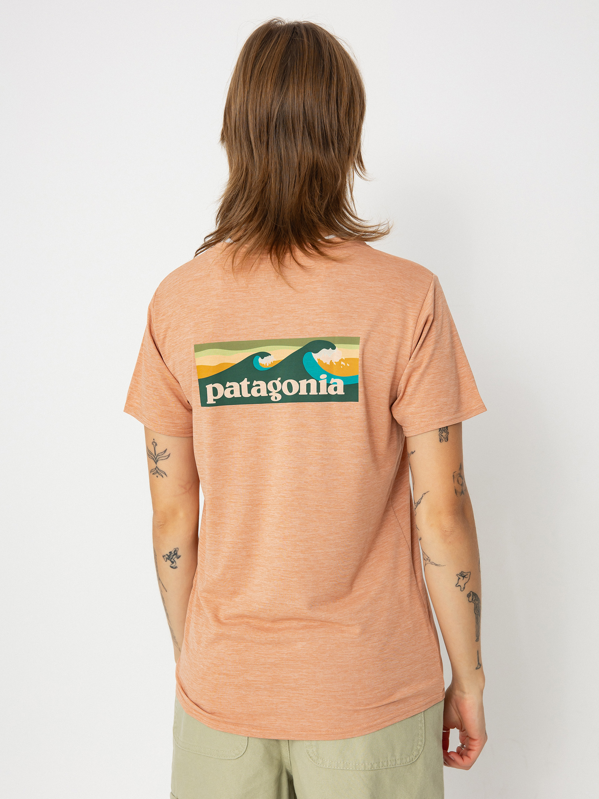 Patagonia Cap Cool Daily Graphic Waters Wmn T-Shirt (boardshort logo terra pink x dye)