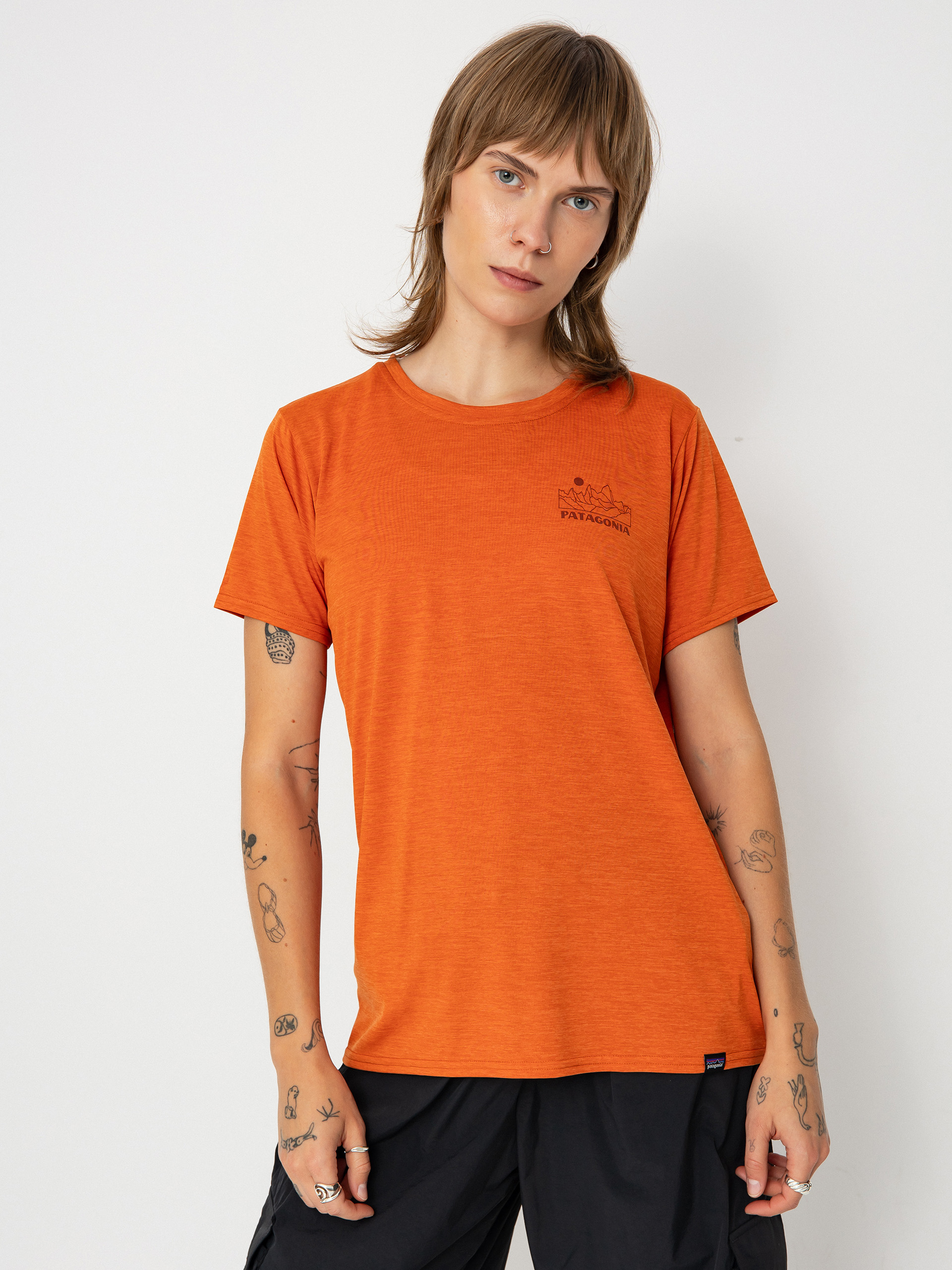 Patagonia T-Shirt Cap Cool Daily Graphic Lands Wmn (trailways redtail rust x dye)