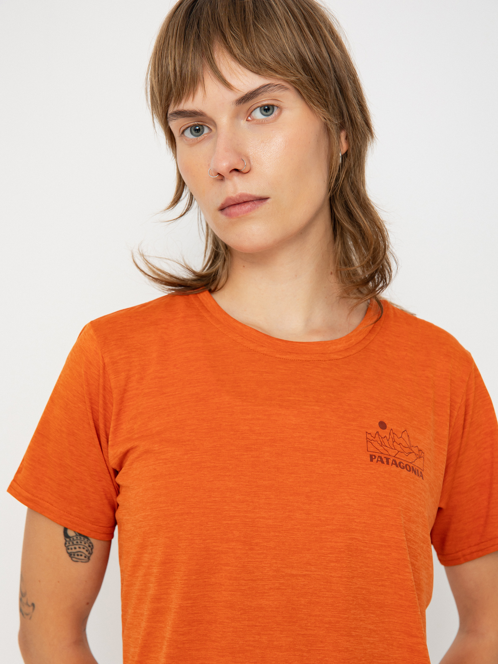 Patagonia T-Shirt Cap Cool Daily Graphic Lands Wmn (trailways redtail rust x dye)