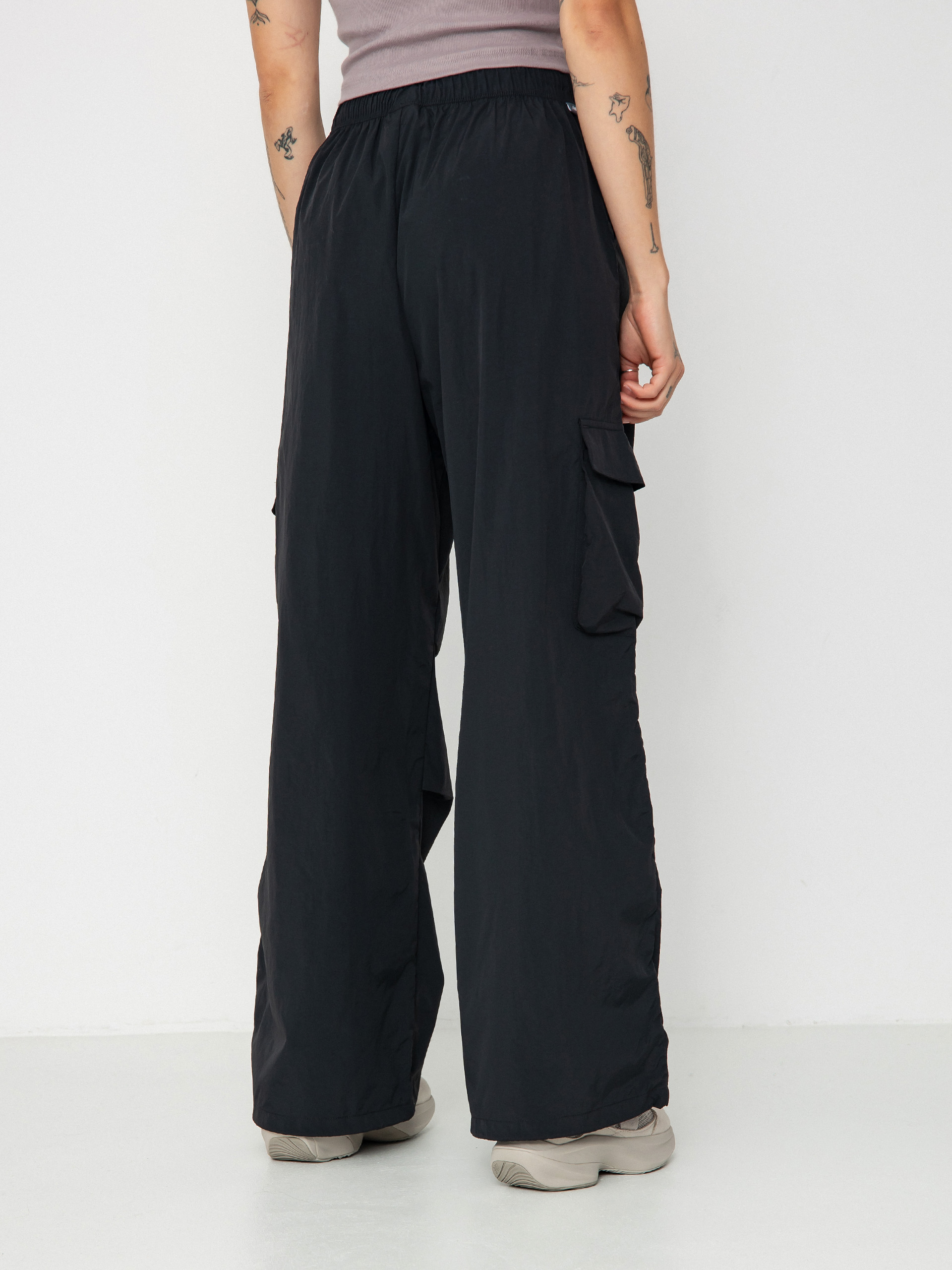 【BAON】Chesiken Nylon Cargo Wide Pants Checel Zipper Pocket Nylon Wide Two-Way Pants - WONDER