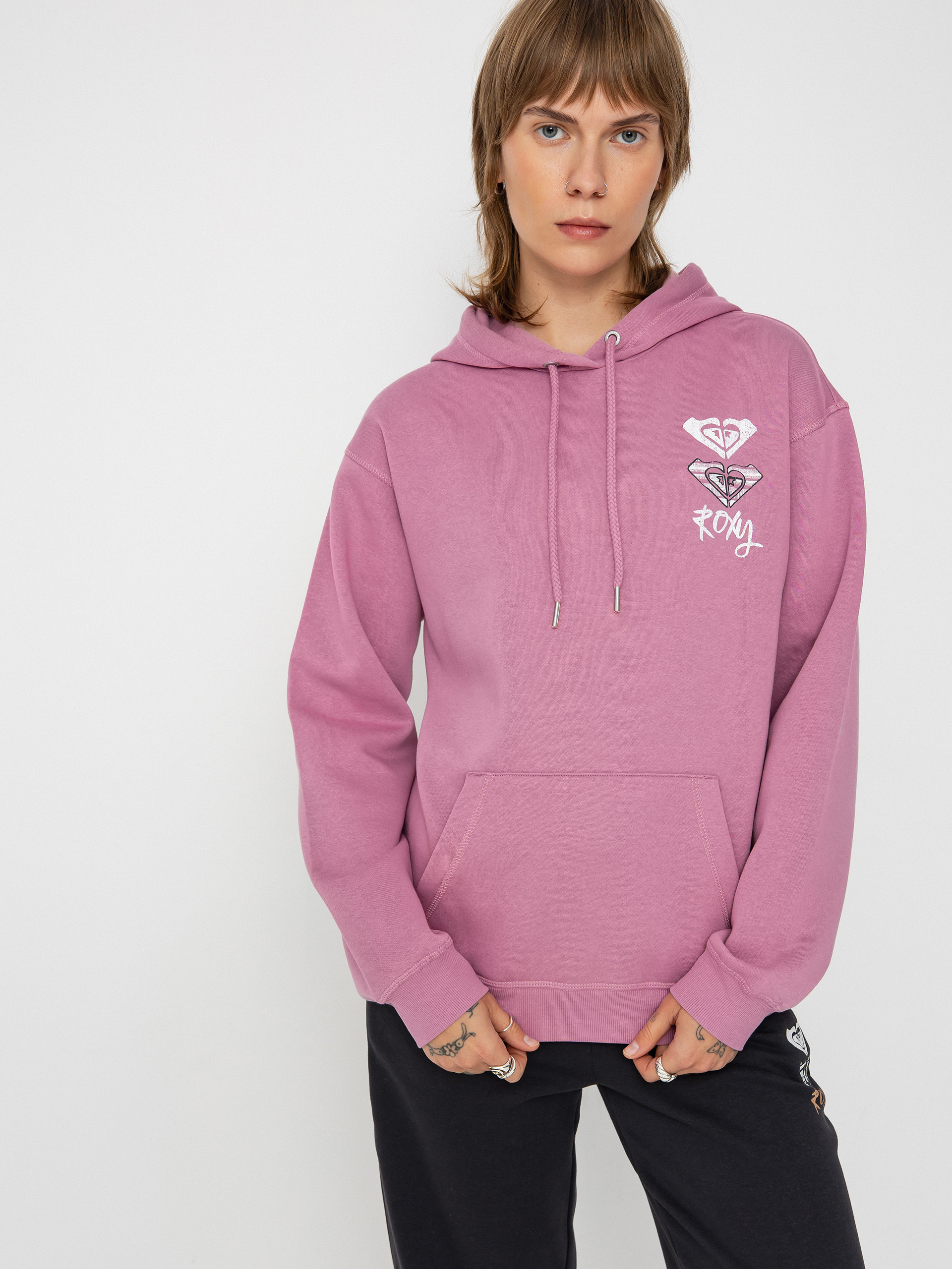 Brushed Hoodie Roxy Pink Hoodie Roxy SURF FEELING BRUSHED Zip-up