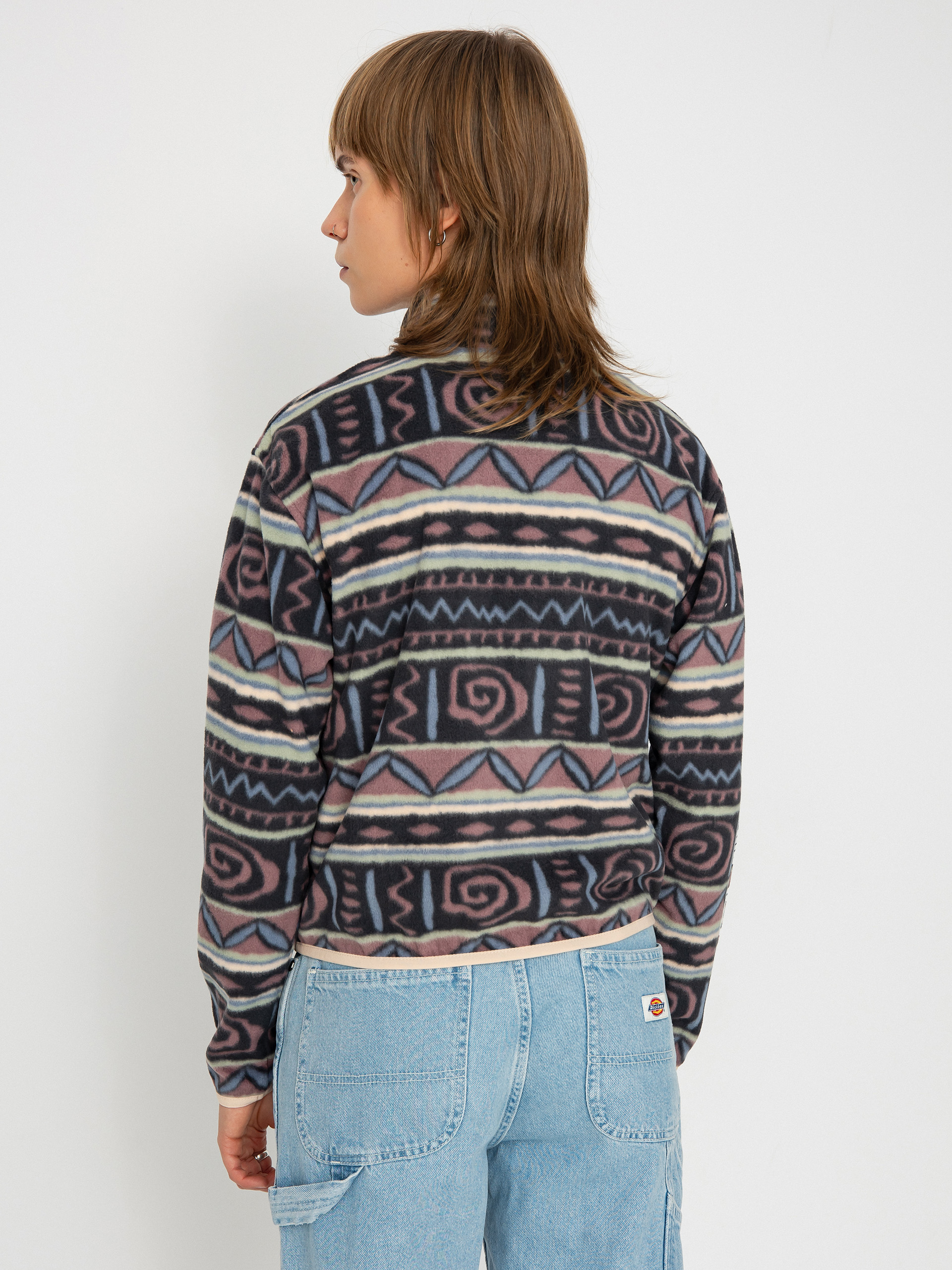 Womens Quiksilver Fleece  Uni FZ Polar Fleece (grape shake heritage stripe 64)