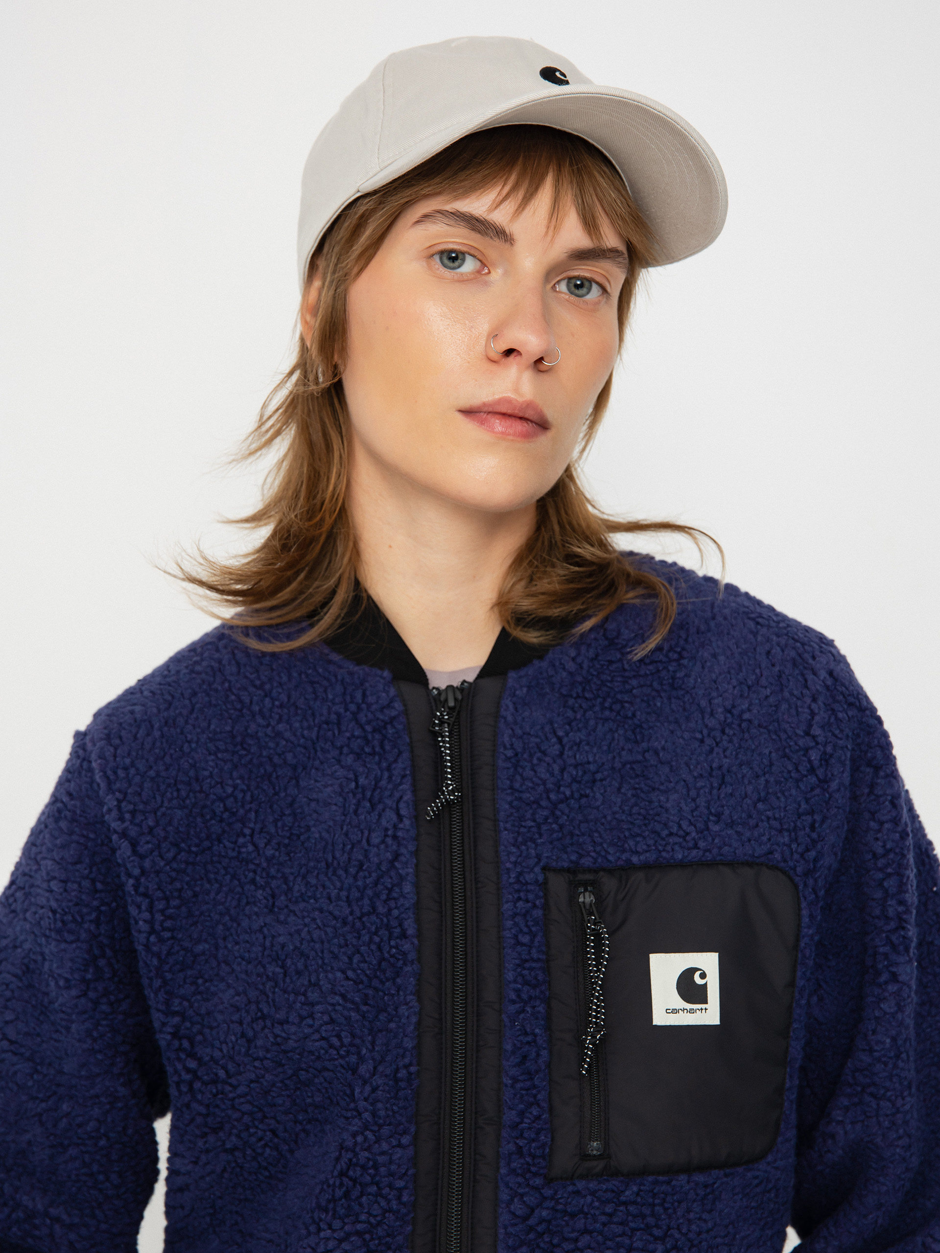 Damen Carhartt WIP Fleece Jacke Janet (aura/black)