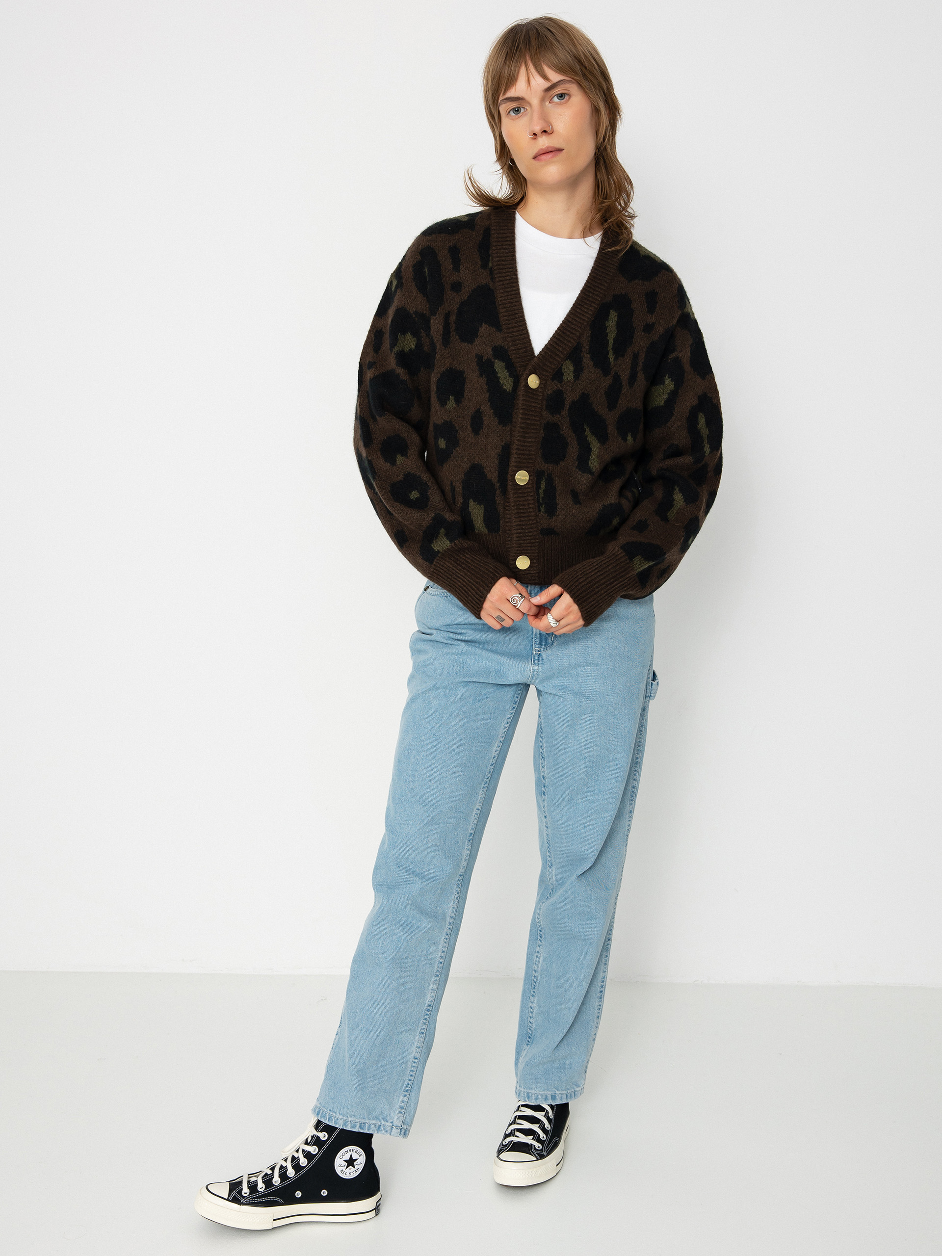 Carhartt WIP Pulli Merton Cardigan Wmn (camo leo jacquard/tamarind)