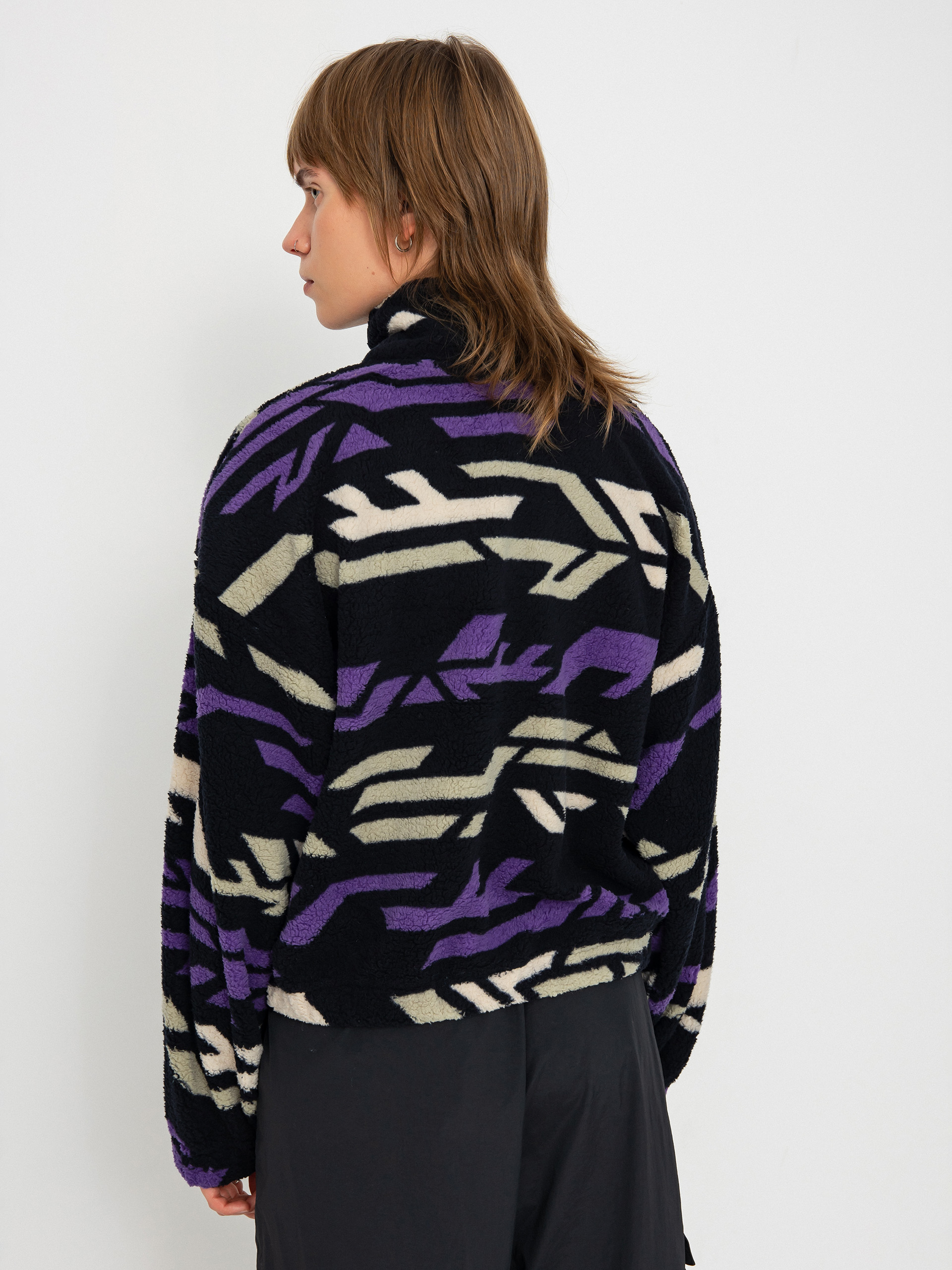 Damen Iriedaily Arkta Teddy Troyer Fleece Jacke (midnight)