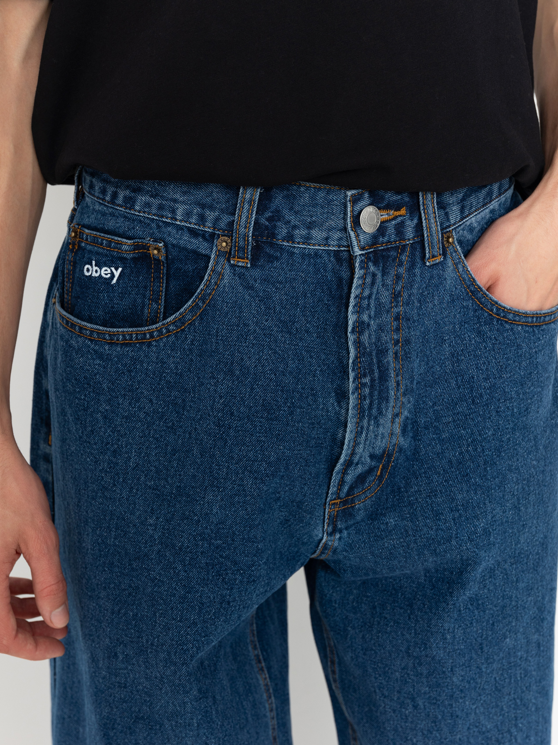 OBEY Bigwig Baggy Denim Hose (stone wash indigo)