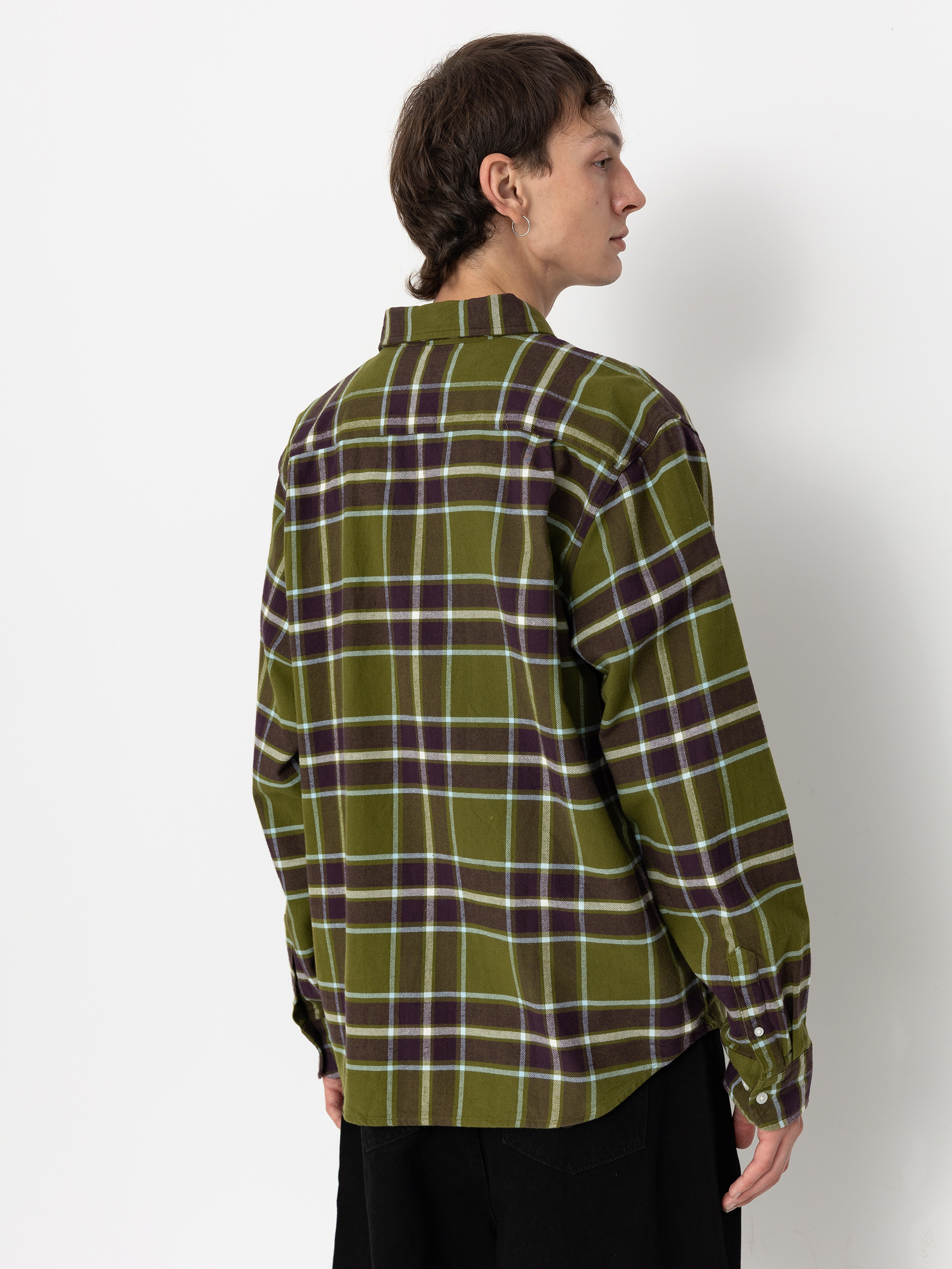 シャツ OBEY 181200393 Shirts Wilson shirt OBEY Wilson Shirt - green (moss green multi)