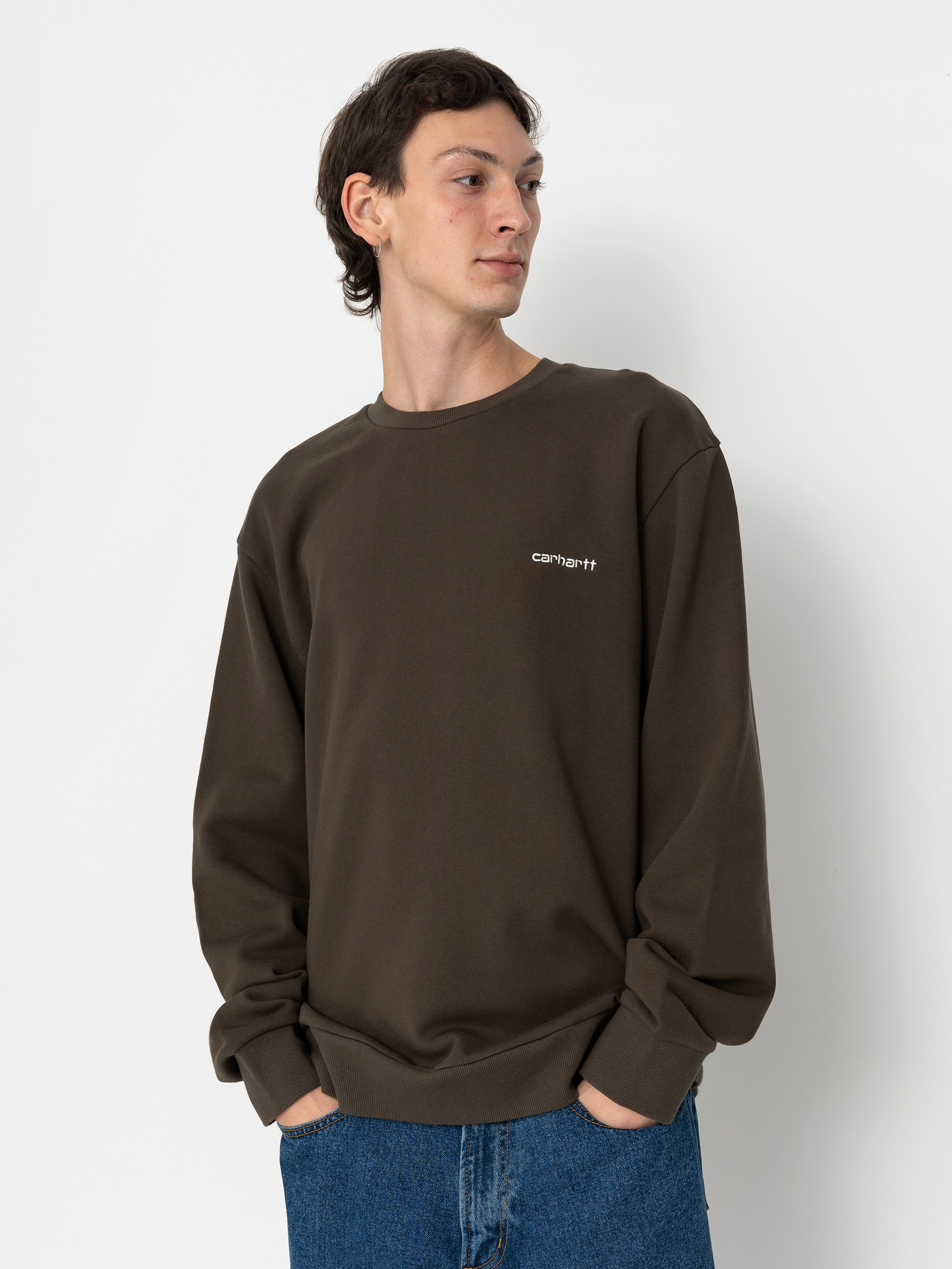 Carhartt WIP Script Embroidery Sweatshirt - brown (cypress