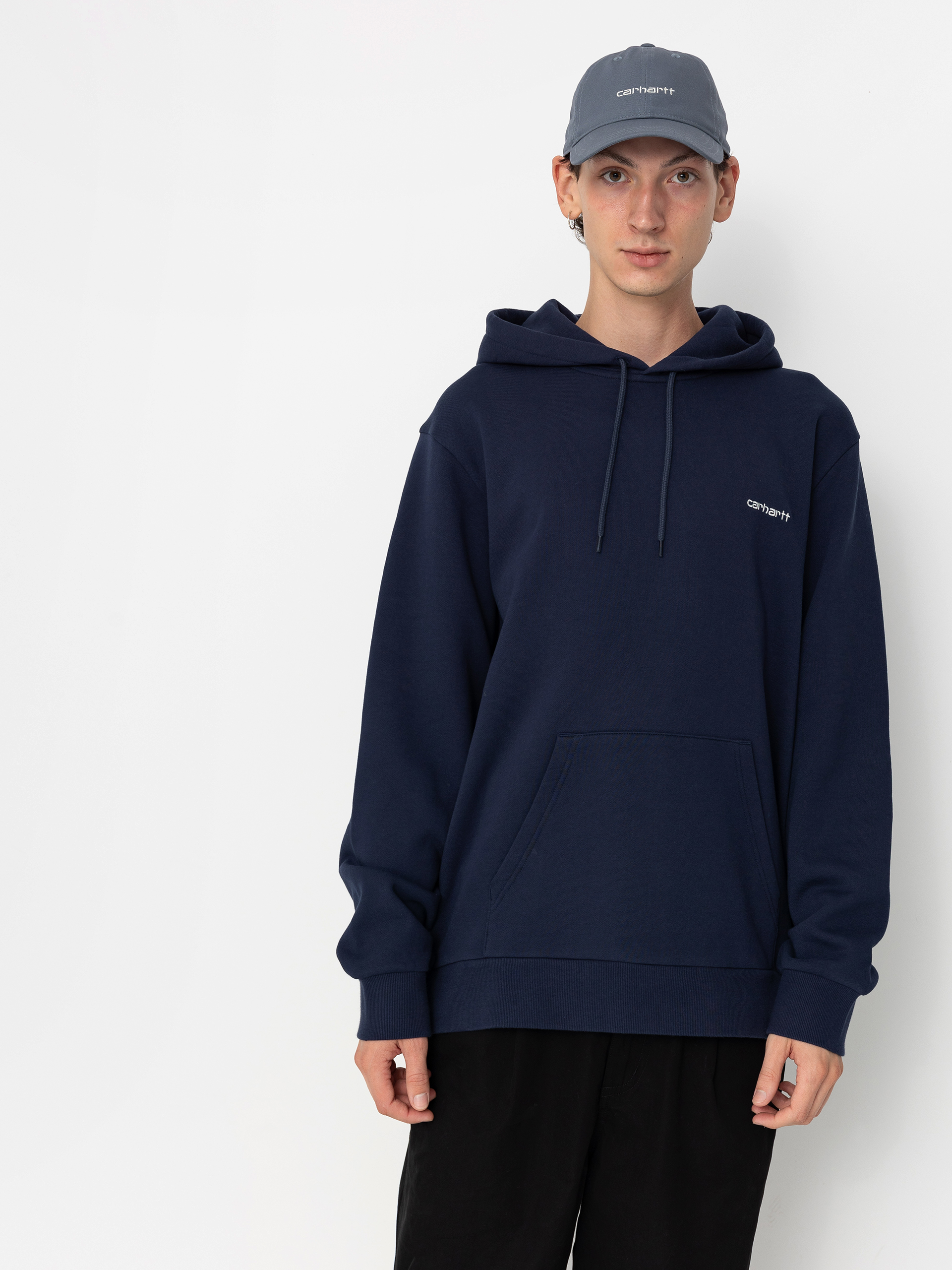 Carhartt WIP Script Embroidery HD Hoodie (air force blue/white)