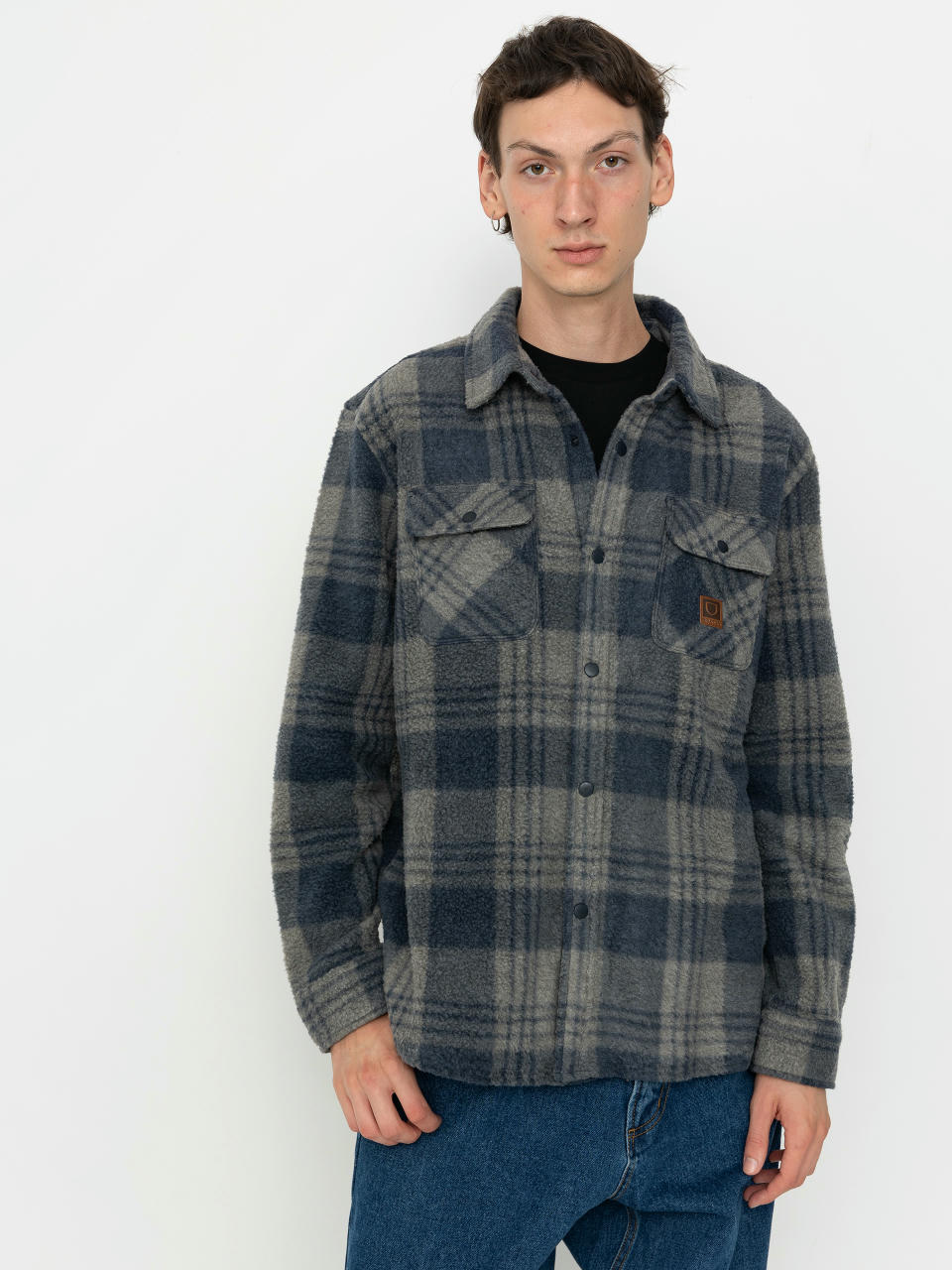 Brixton Bowery Arctic Stretch Ls Hemd (washed navy/beige plaid)