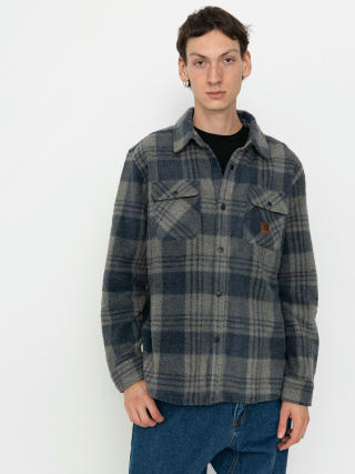 Brixton Bowery Arctic Stretch Ls Shirt (washed navy/beige plaid)