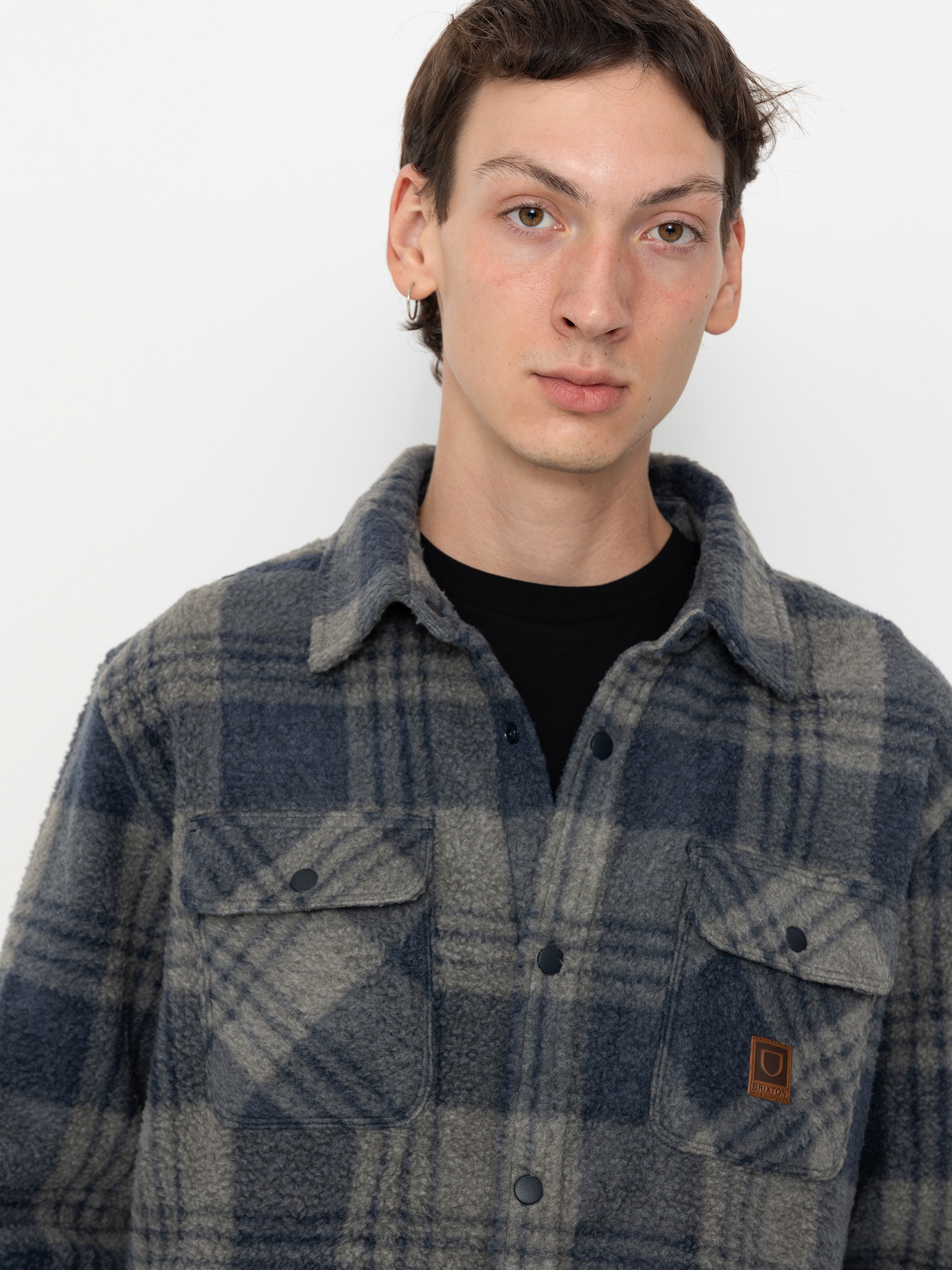 Brixton Bowery Arctic Stretch Ls Hemd (washed navy/beige plaid)