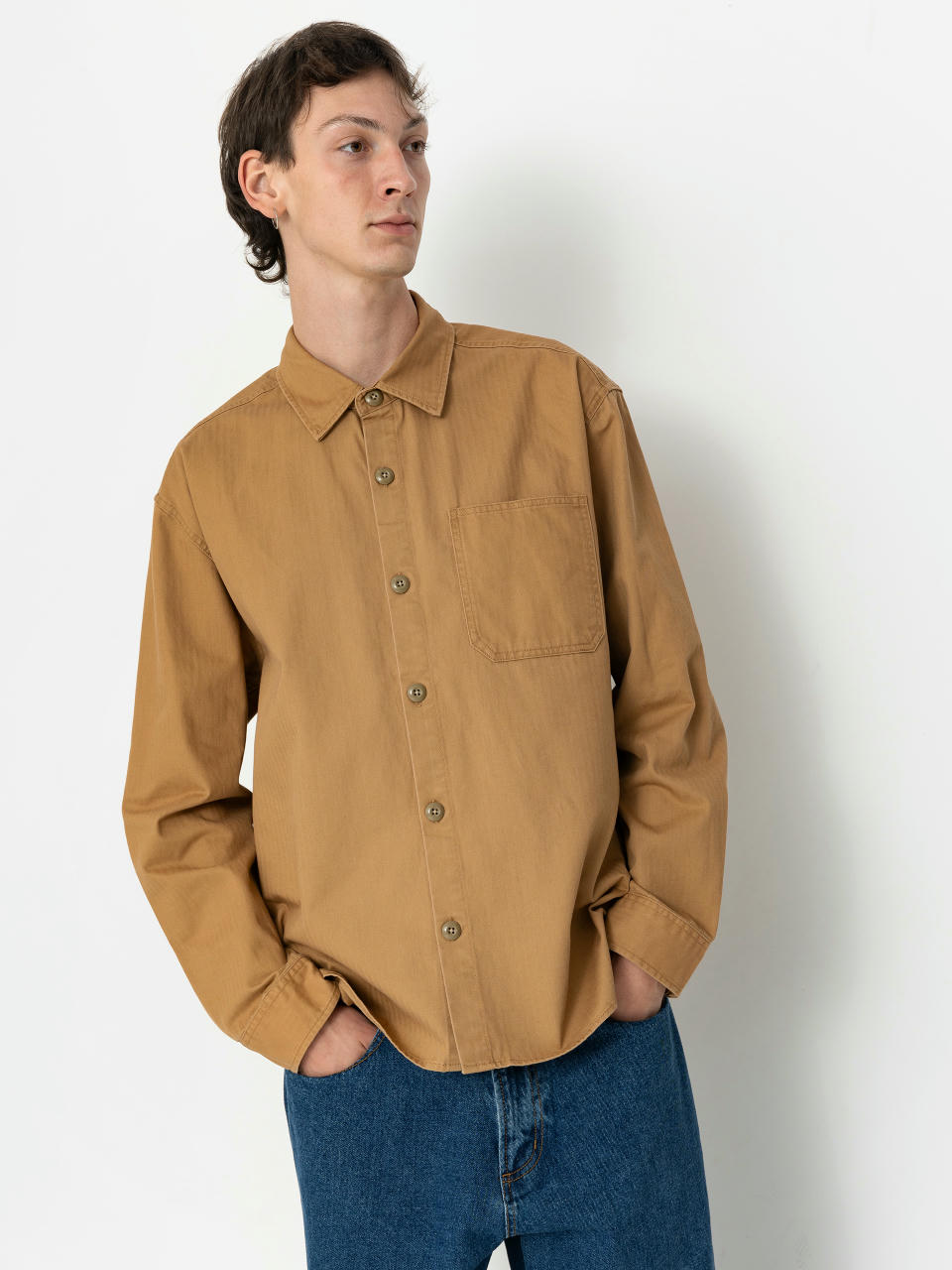 Brixton Selden Overshirt Shirt (tobacco brown worn wash)