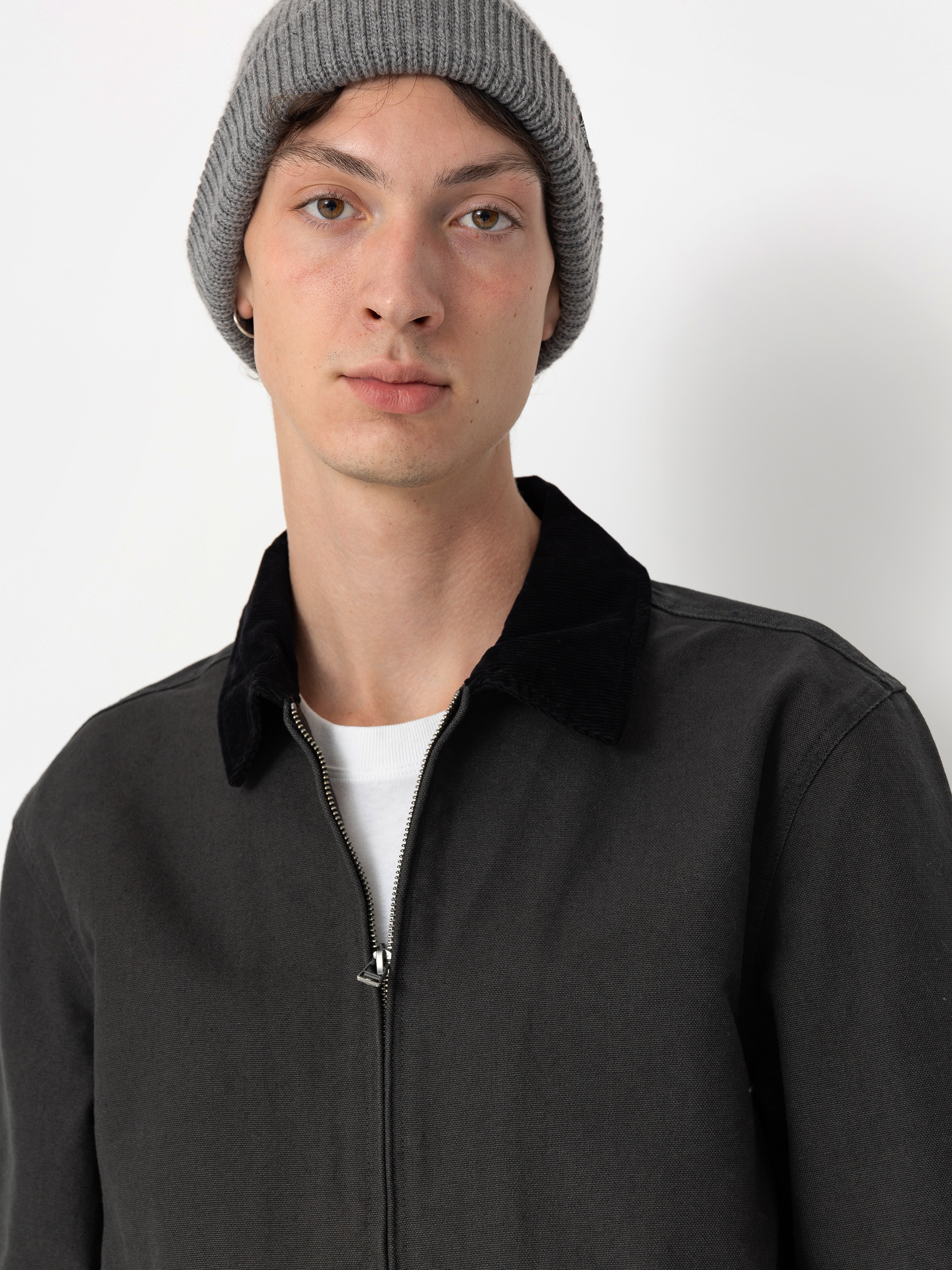 Brixton Mechanic Garage Zip Jacke (washed black)