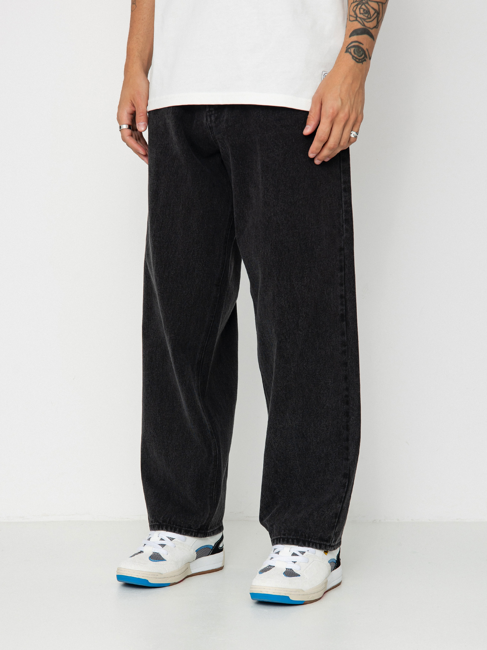 OBEY Bigwig Baggy Denim Pants - black (faded black)