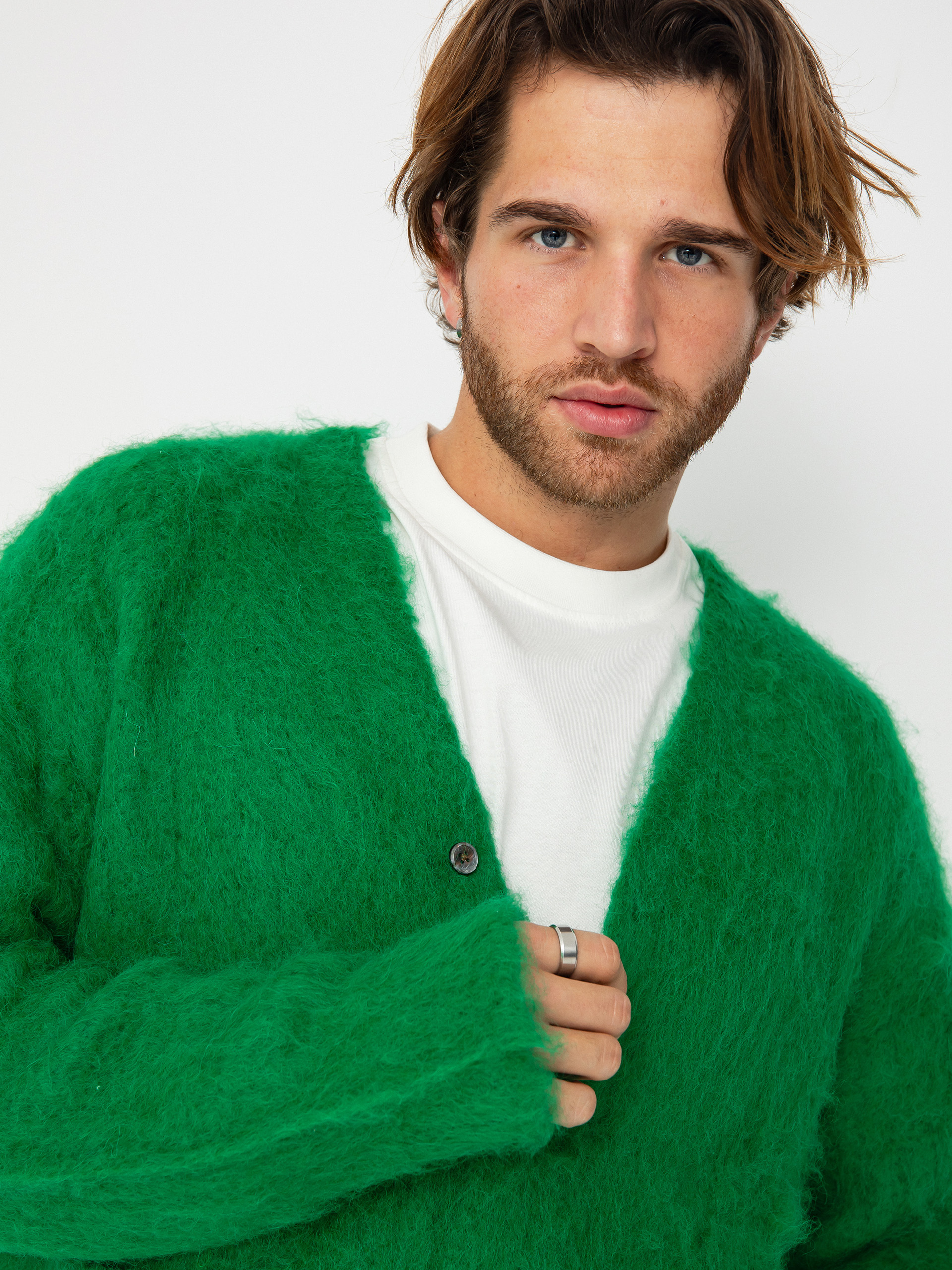 OBEY Sweater Patron Cardigan (bright green)