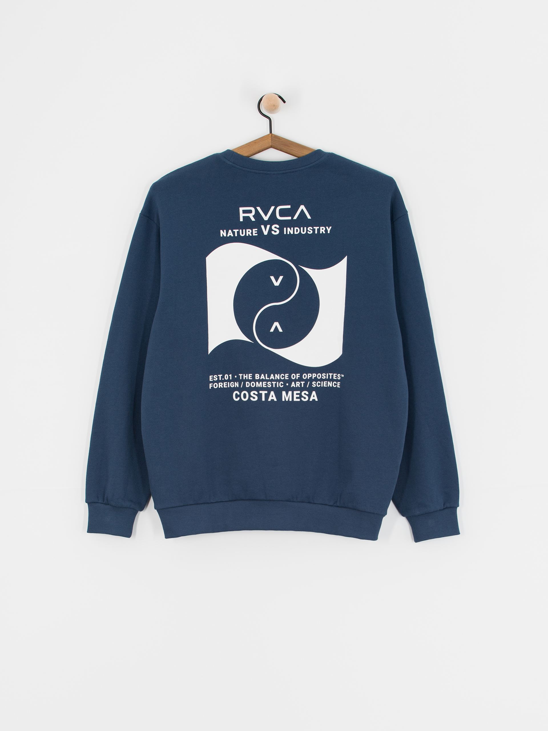 RVCA Balance Banner Crew Sweatshirt (army blue)
