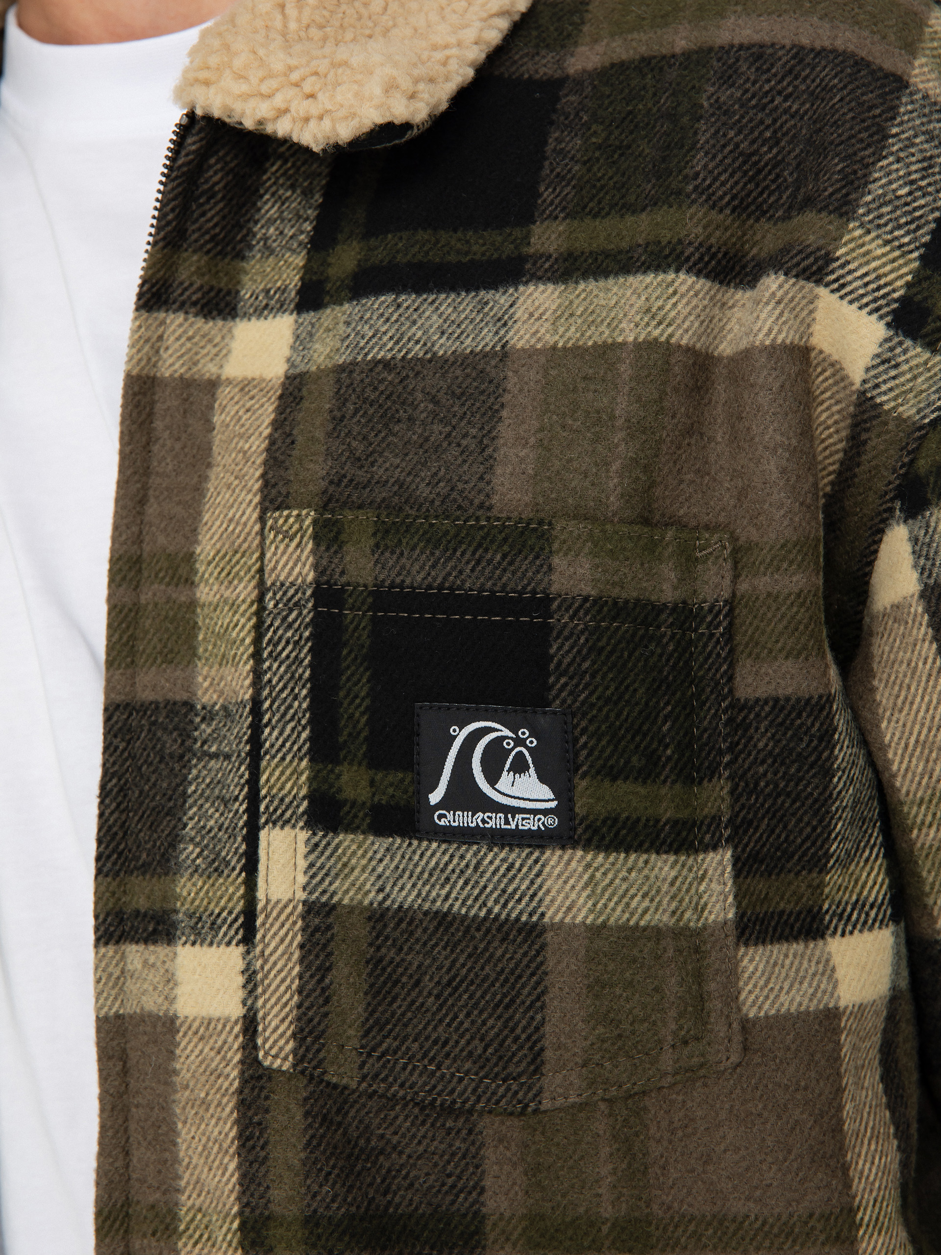 Quiksilver Dna Sherpa Harrington Jacket (canteen dna surf harrington)