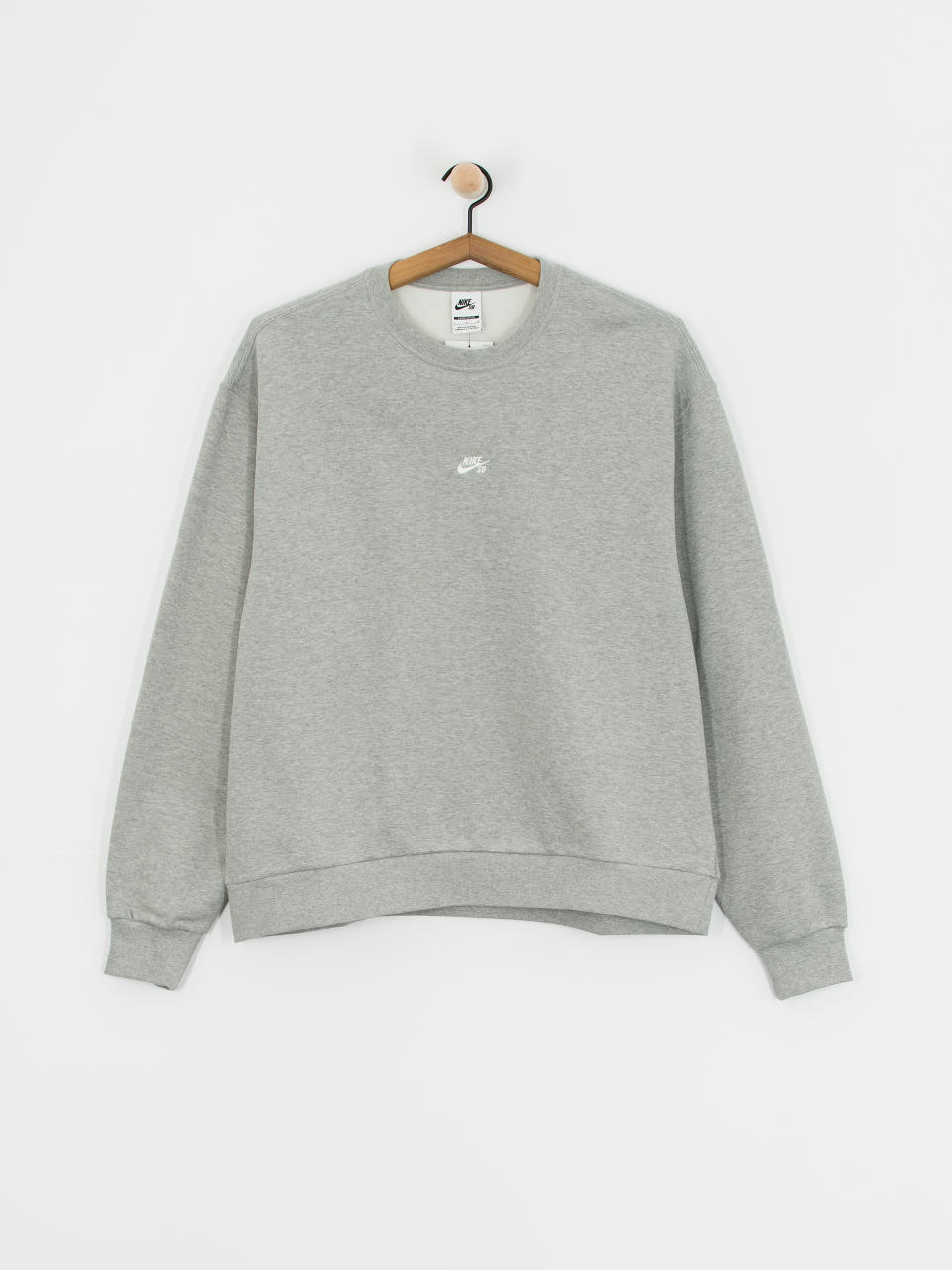 Nike SB Essential Logo Crew Sweatshirt (dk grey heather/white)