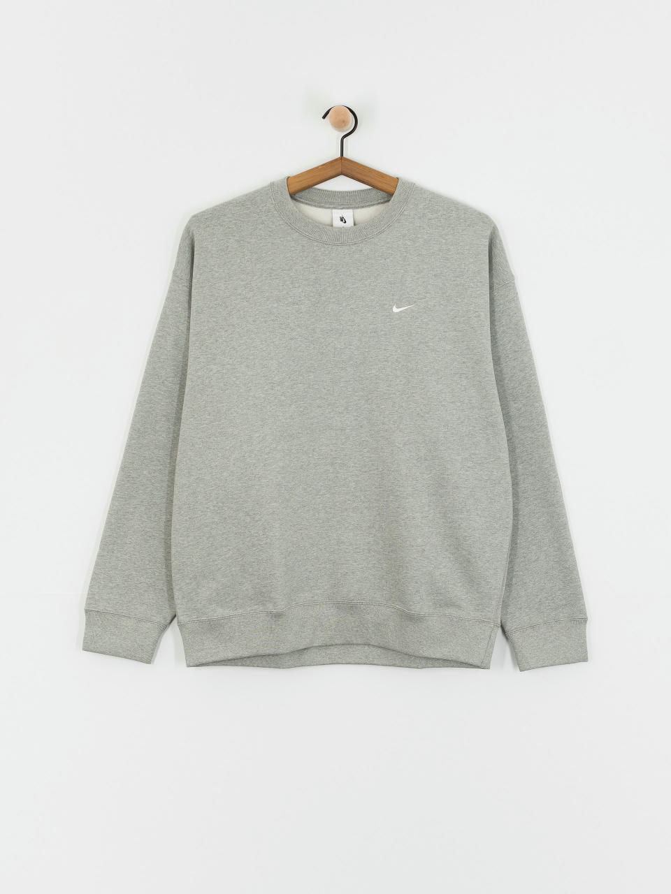 Nike SB Solo Swoosh Sweatshirt (dk grey heather/white)