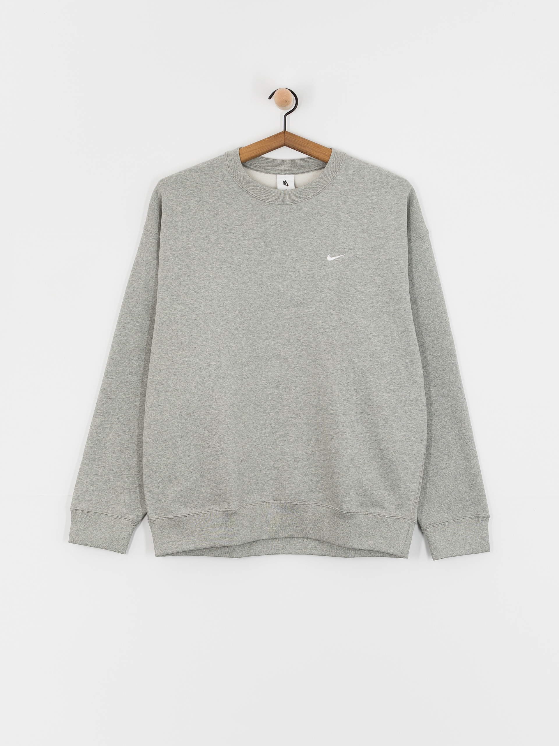 Nike SB Solo Swoosh Sweatshirt (dk grey heather/white)